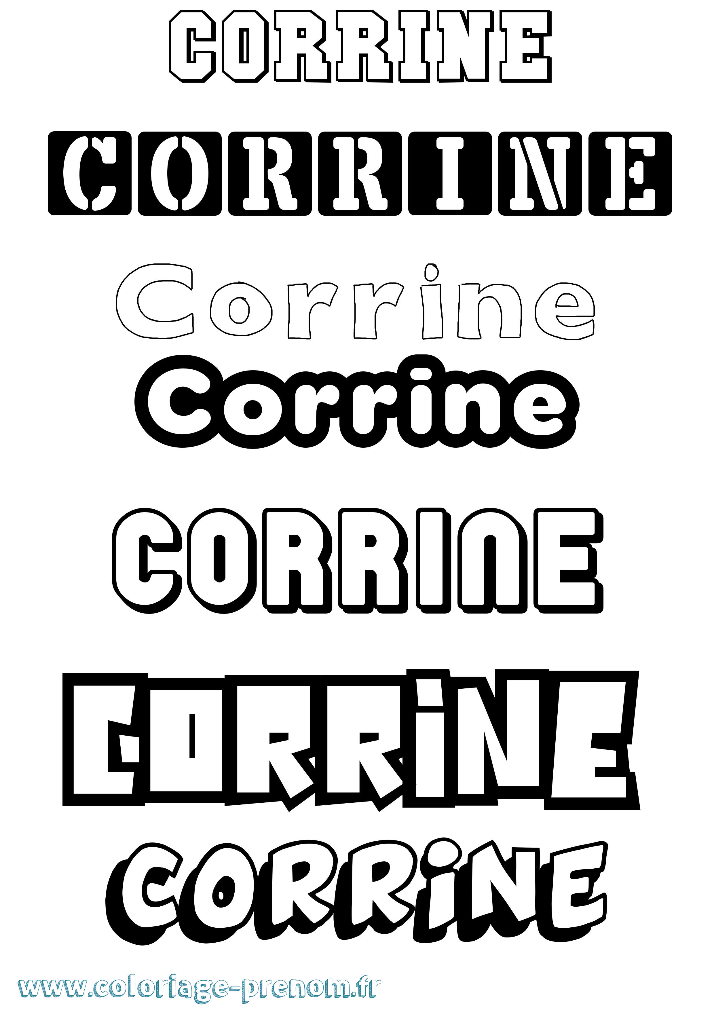 Coloriage prénom Corrine Simple