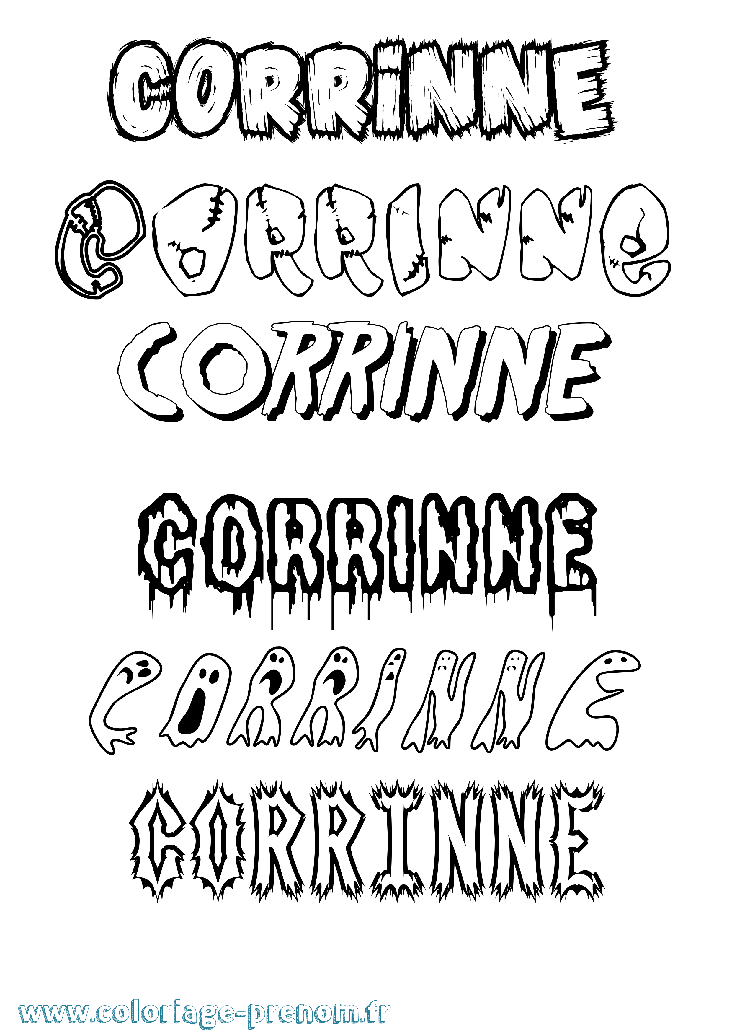 Coloriage prénom Corrinne Frisson