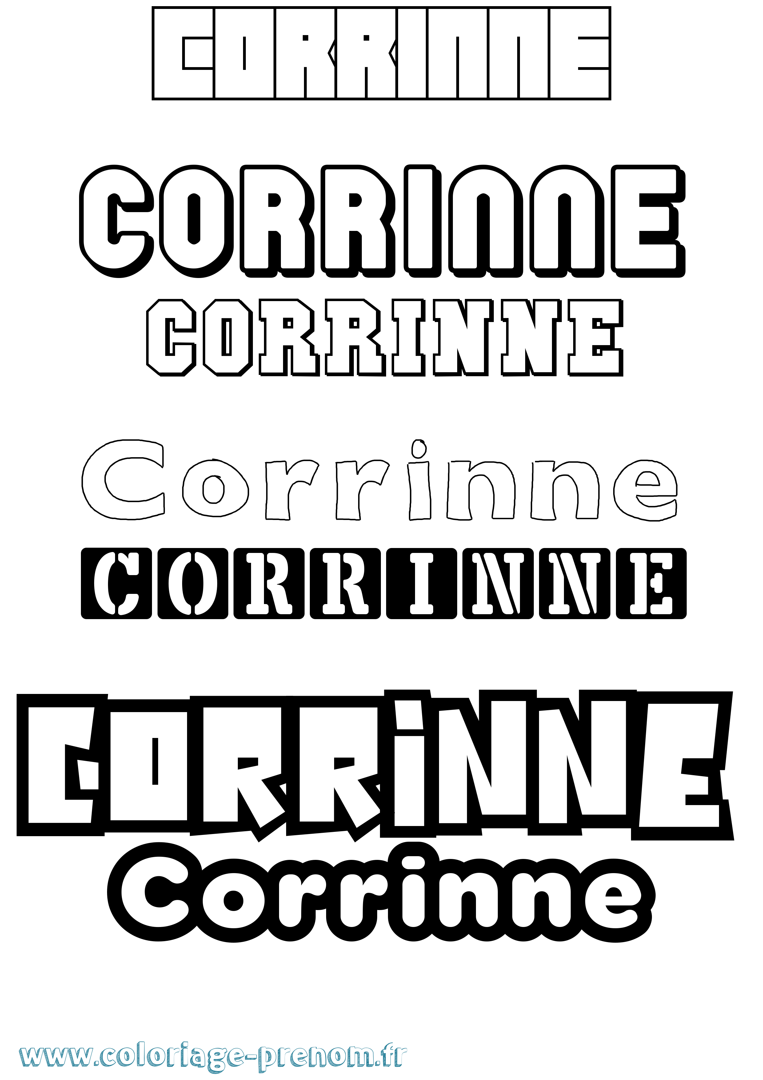 Coloriage prénom Corrinne Simple
