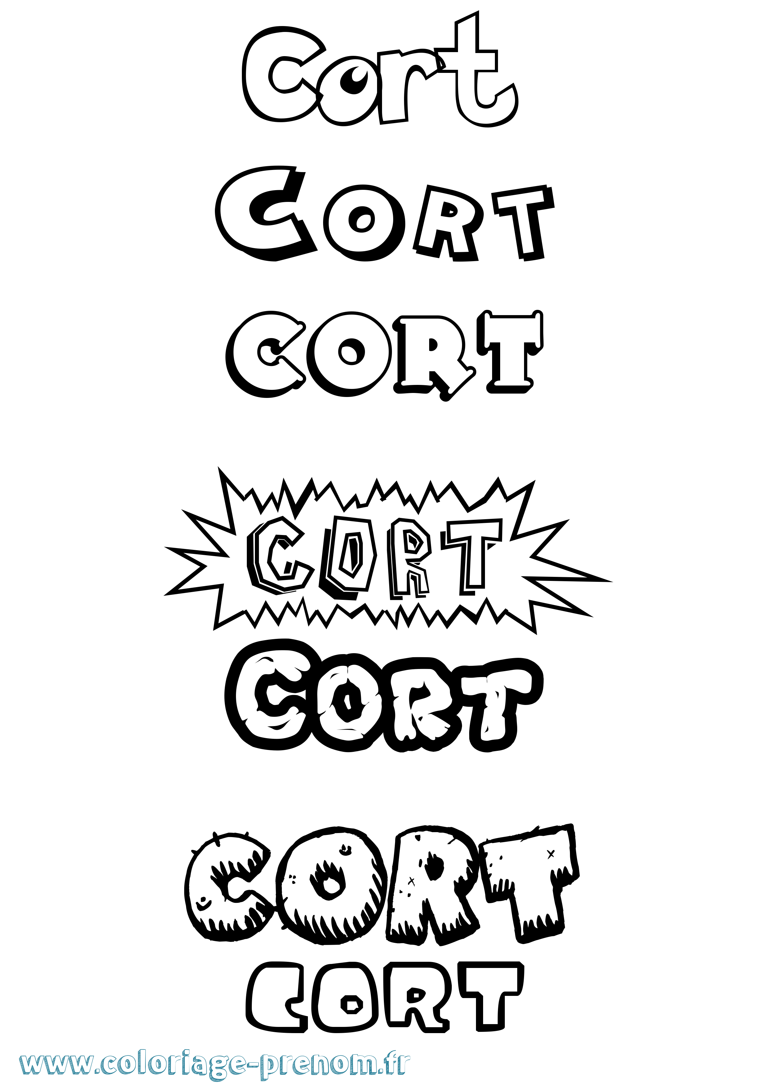 Coloriage Cort Dessin Animé Coloriage prénom Cort Dessin Animé