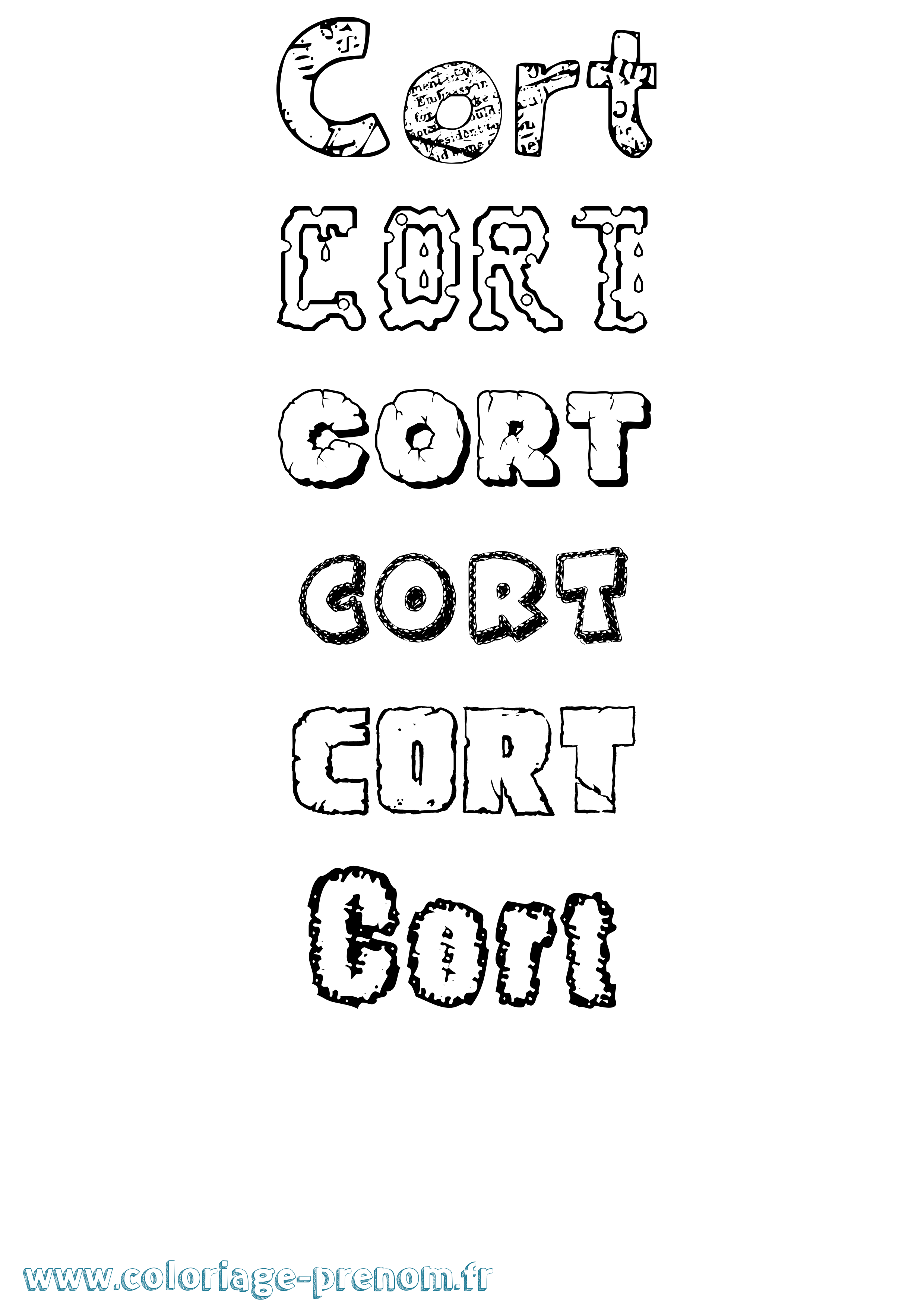 Coloriage Cort Destructuré Coloriage prénom Cort Destructuré