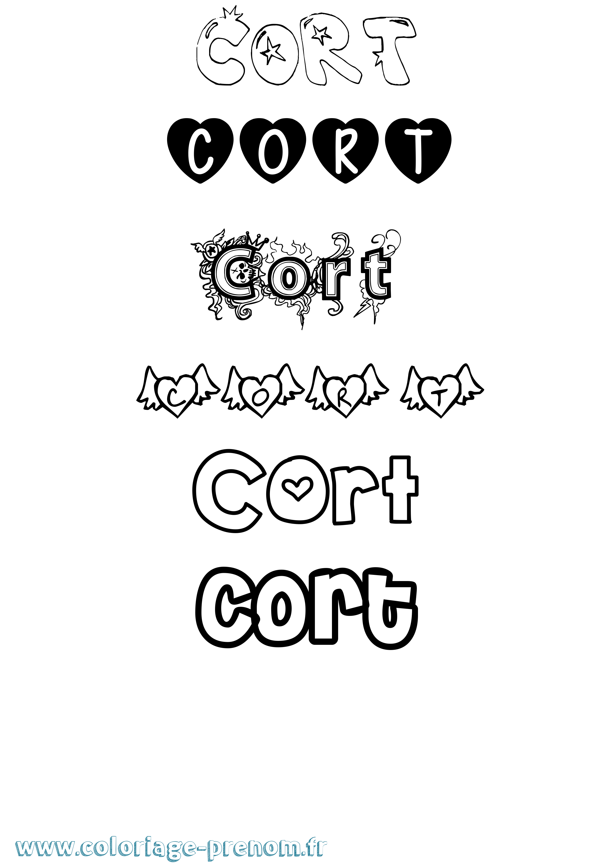 Coloriage Cort Girly Coloriage prénom Cort Girly