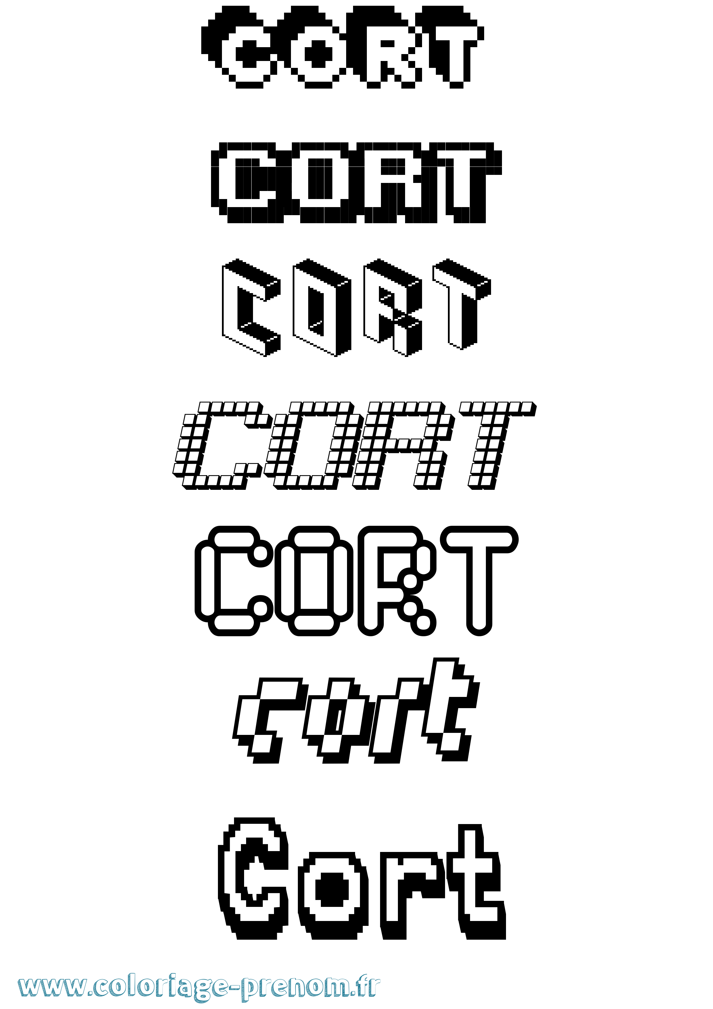 Coloriage Cort Pixel Coloriage prénom Cort Pixel