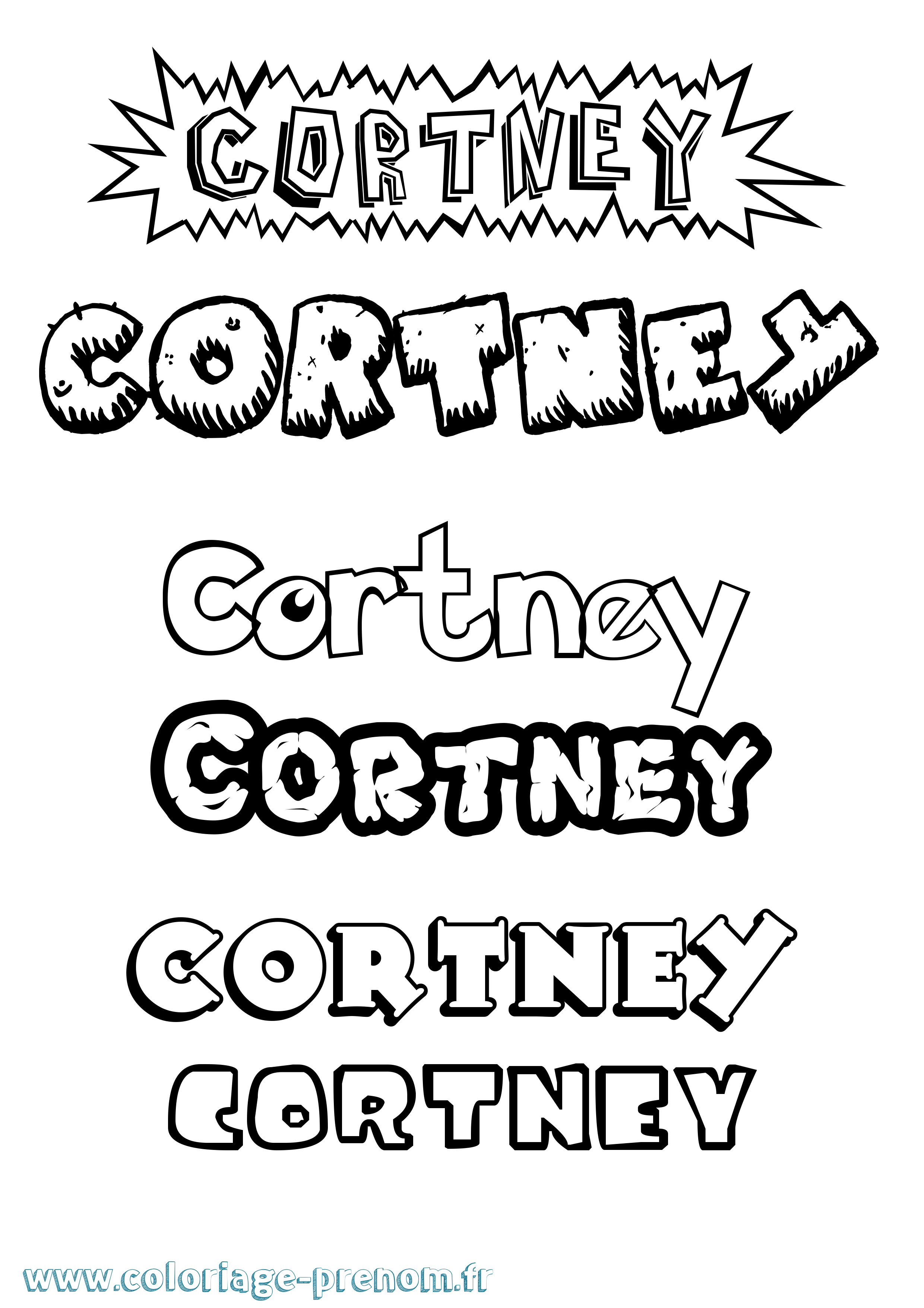 Coloriage Cortney Dessin Animé Coloriage prénom Cortney Dessin Animé