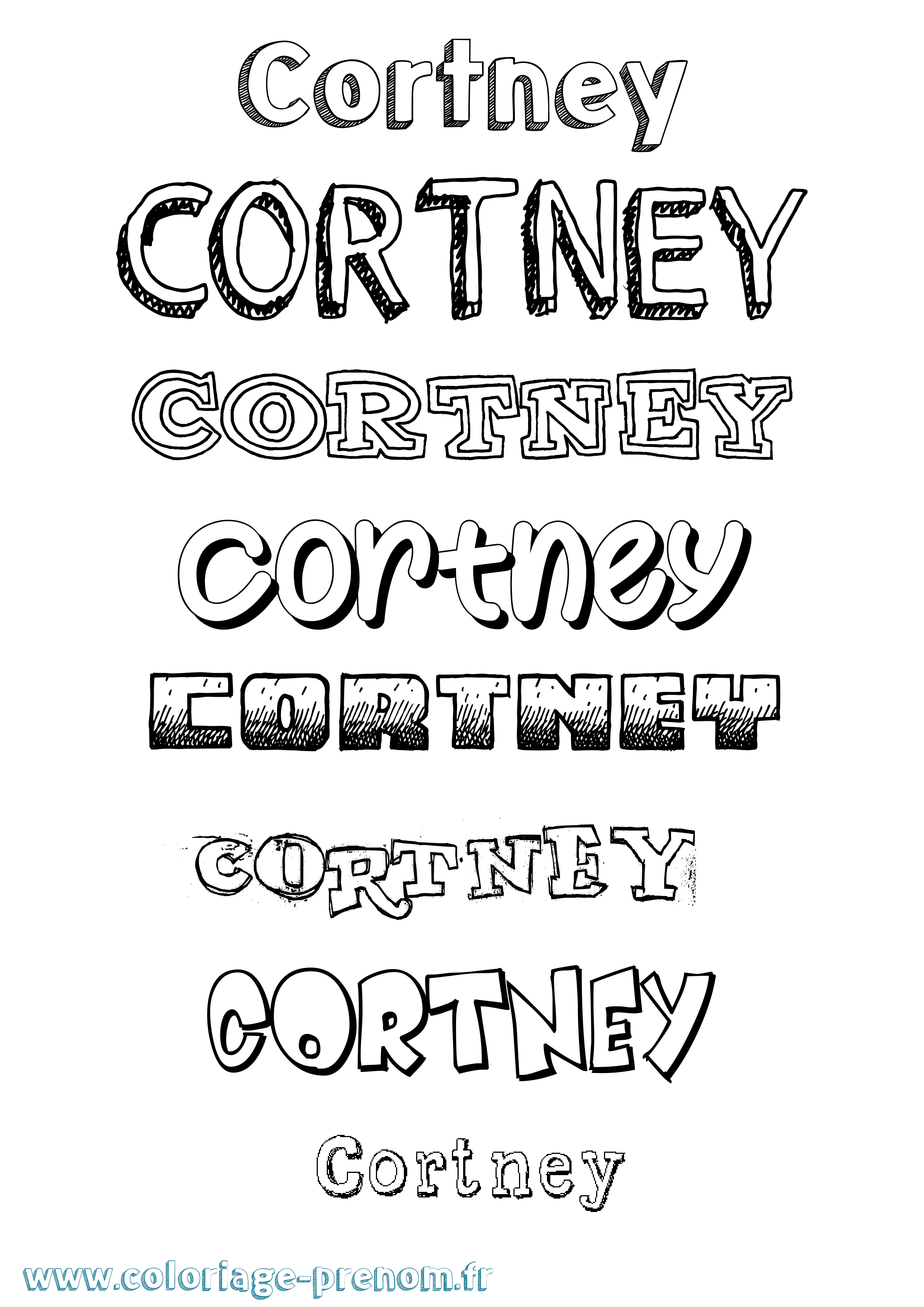 Coloriage Cortney Dessiné Coloriage prénom Cortney Dessiné