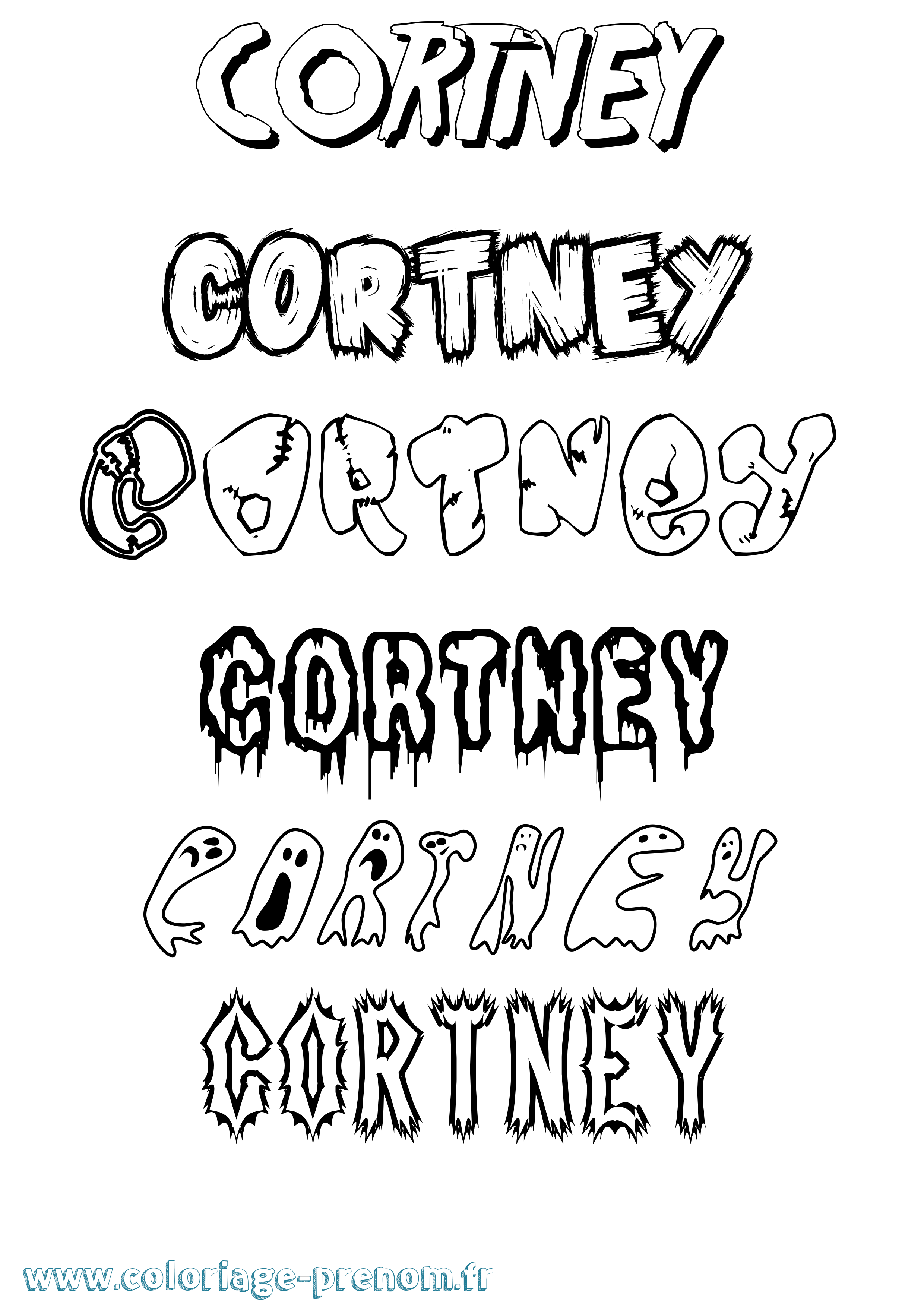 Coloriage Cortney Frisson Coloriage prénom Cortney Frisson