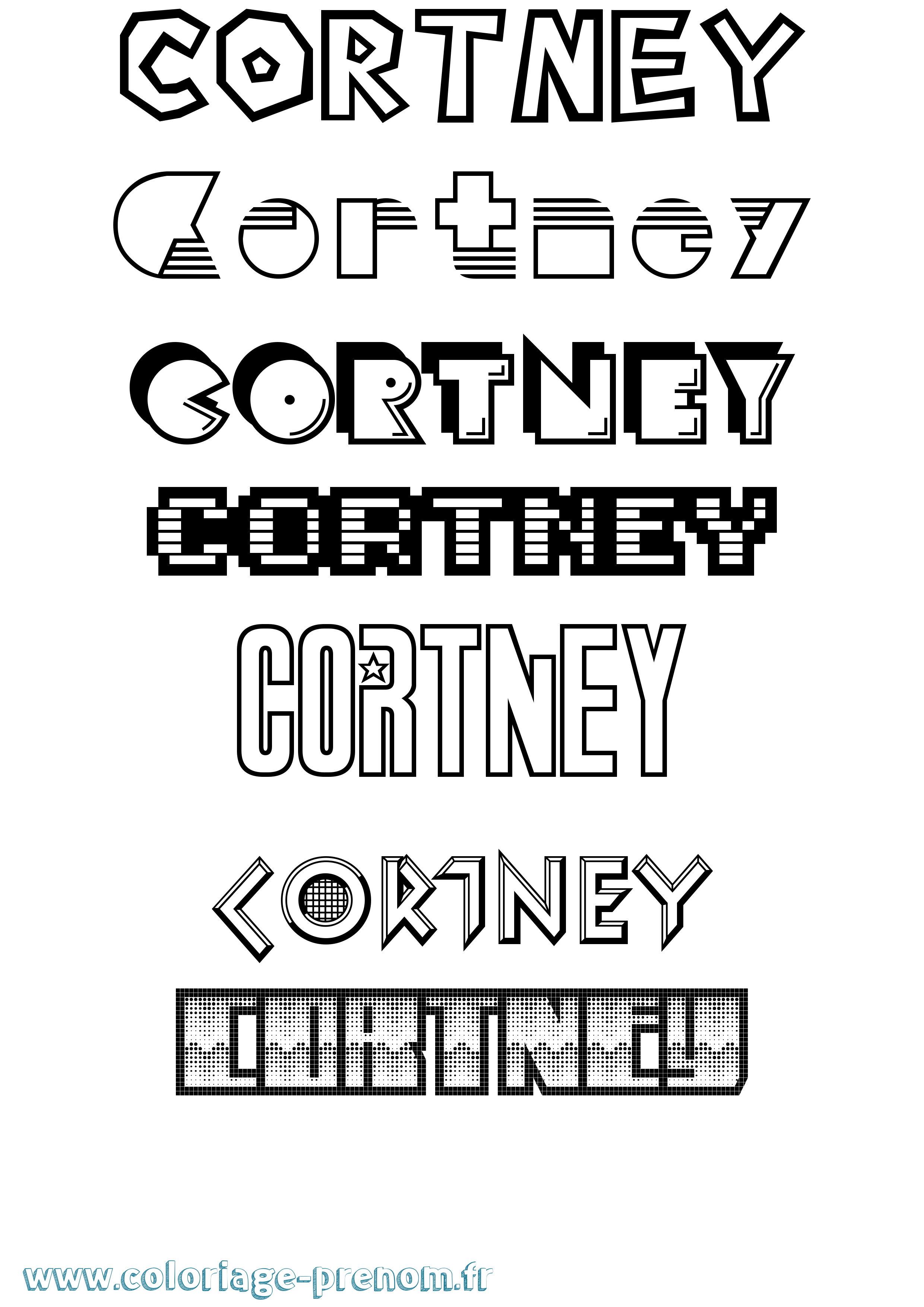 Coloriage prénom Cortney Jeux Vidéos