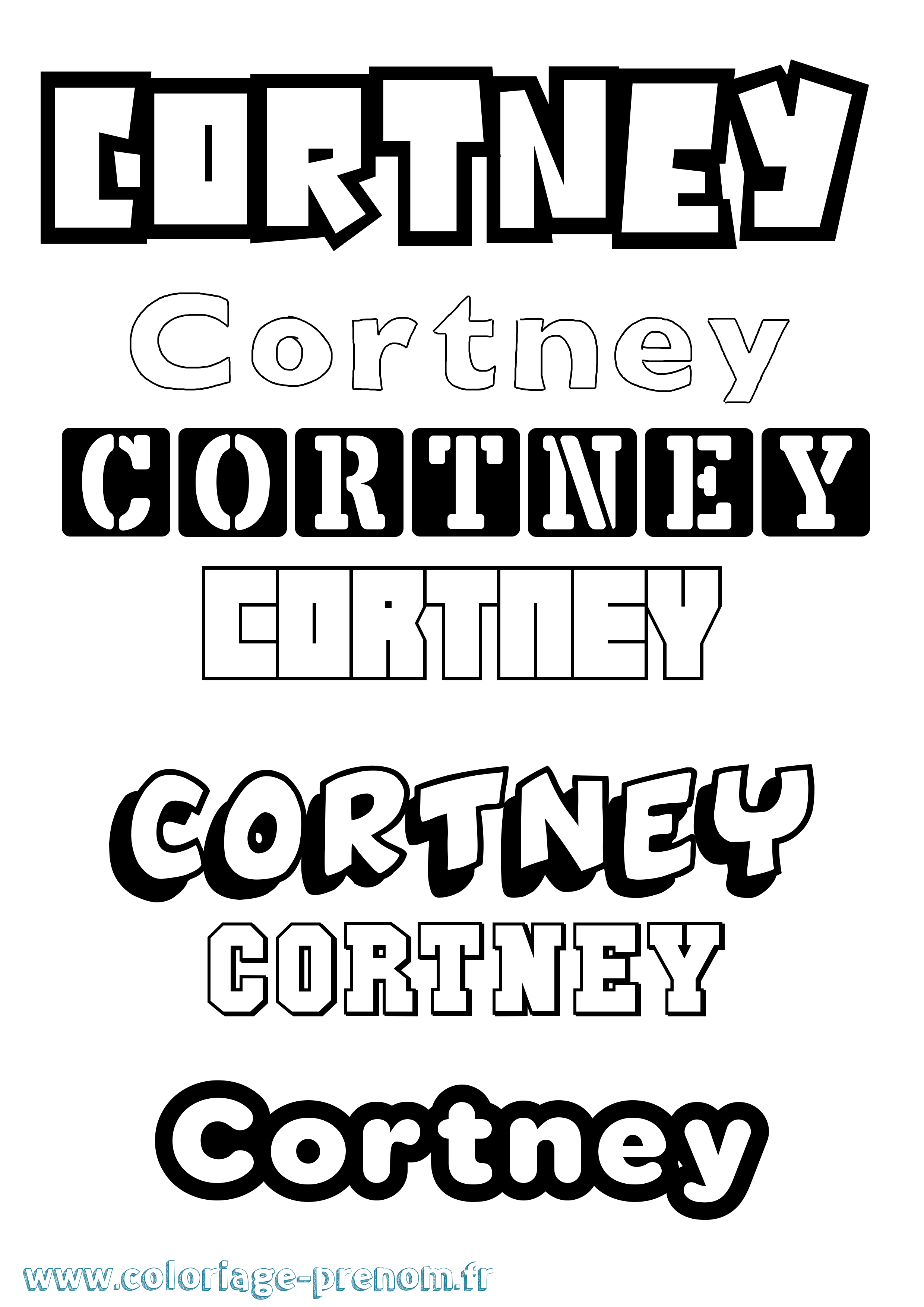Coloriage prénom Cortney Simple