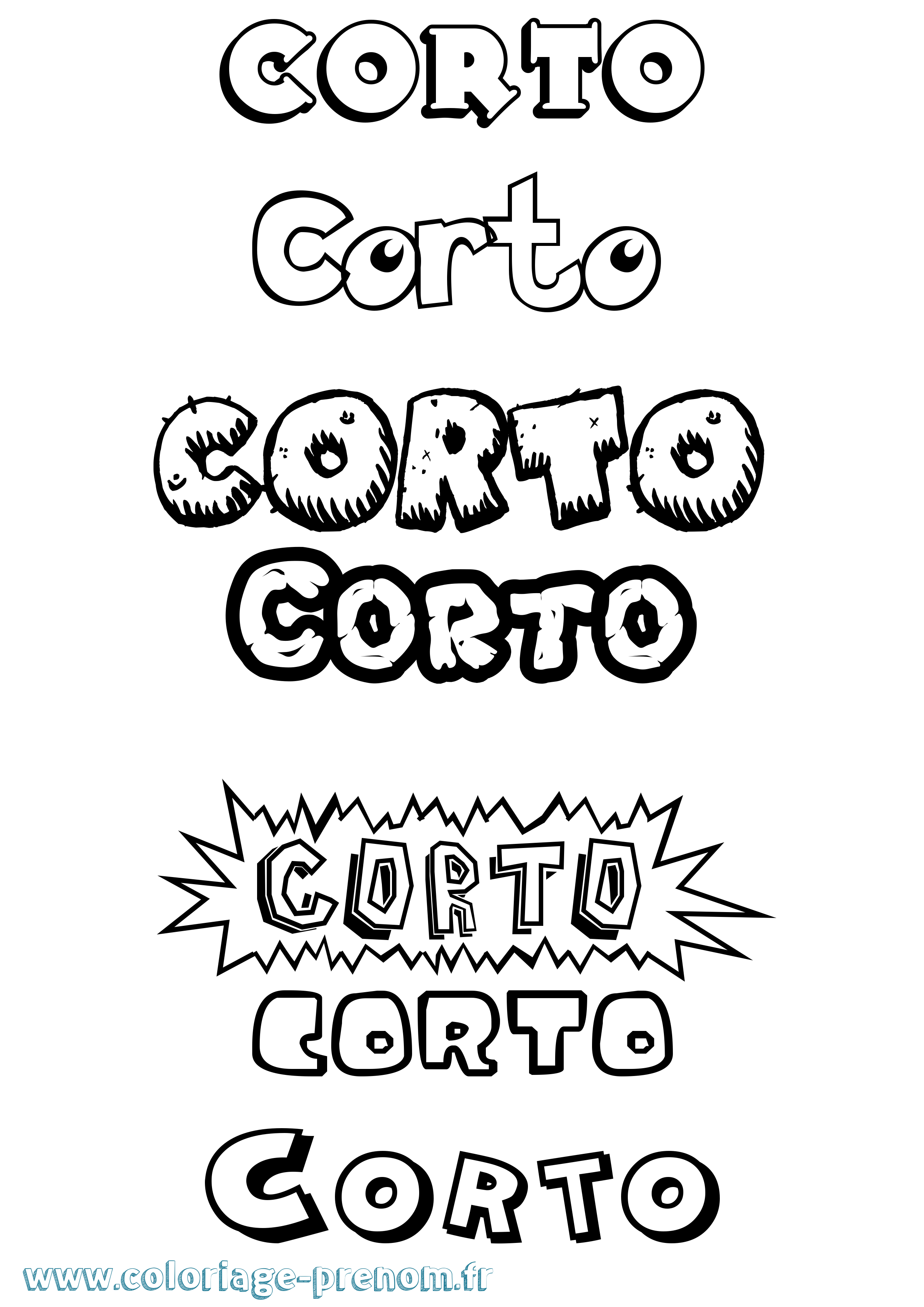 Coloriage prénom Corto Dessin Animé
