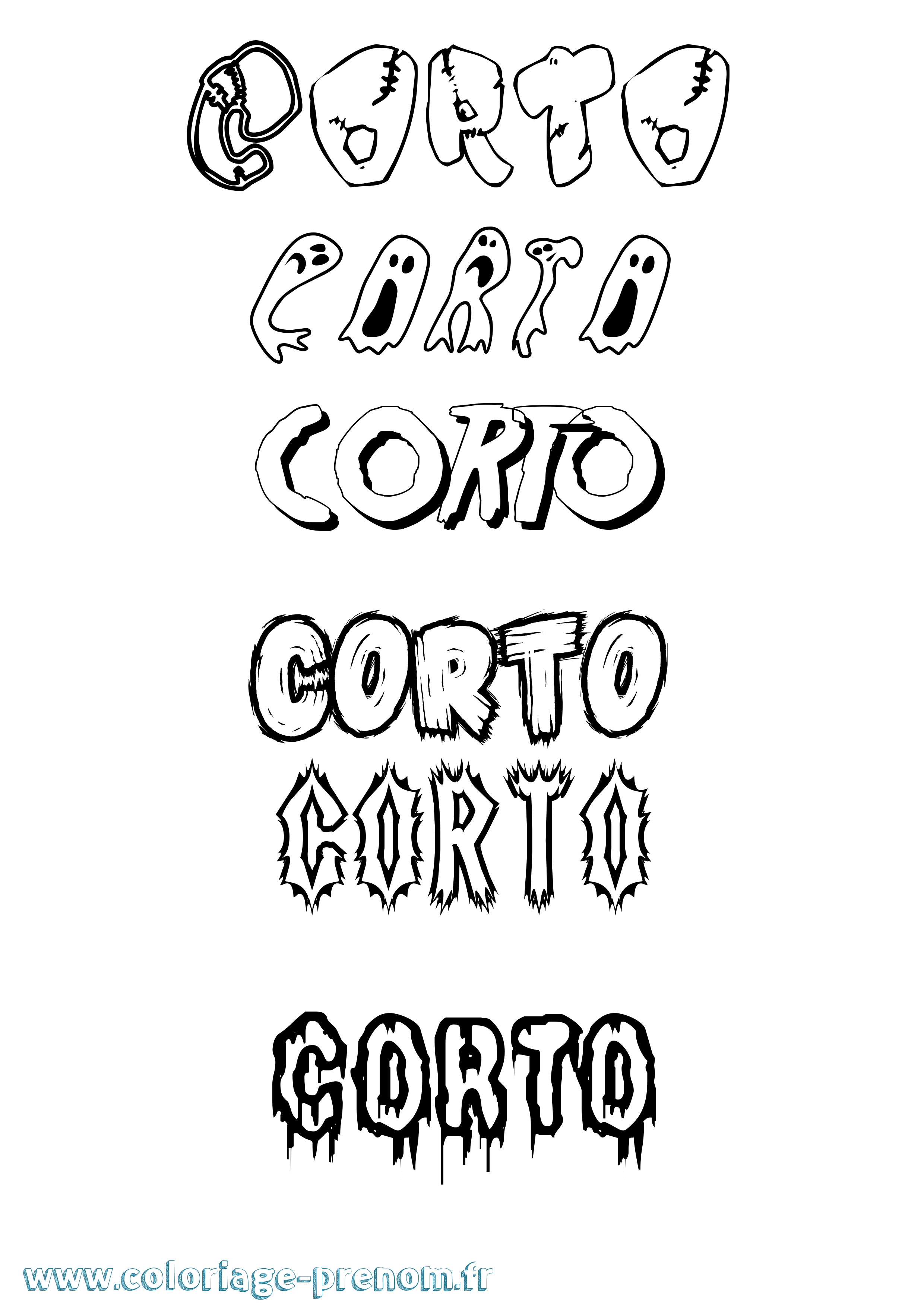 Coloriage prénom Corto