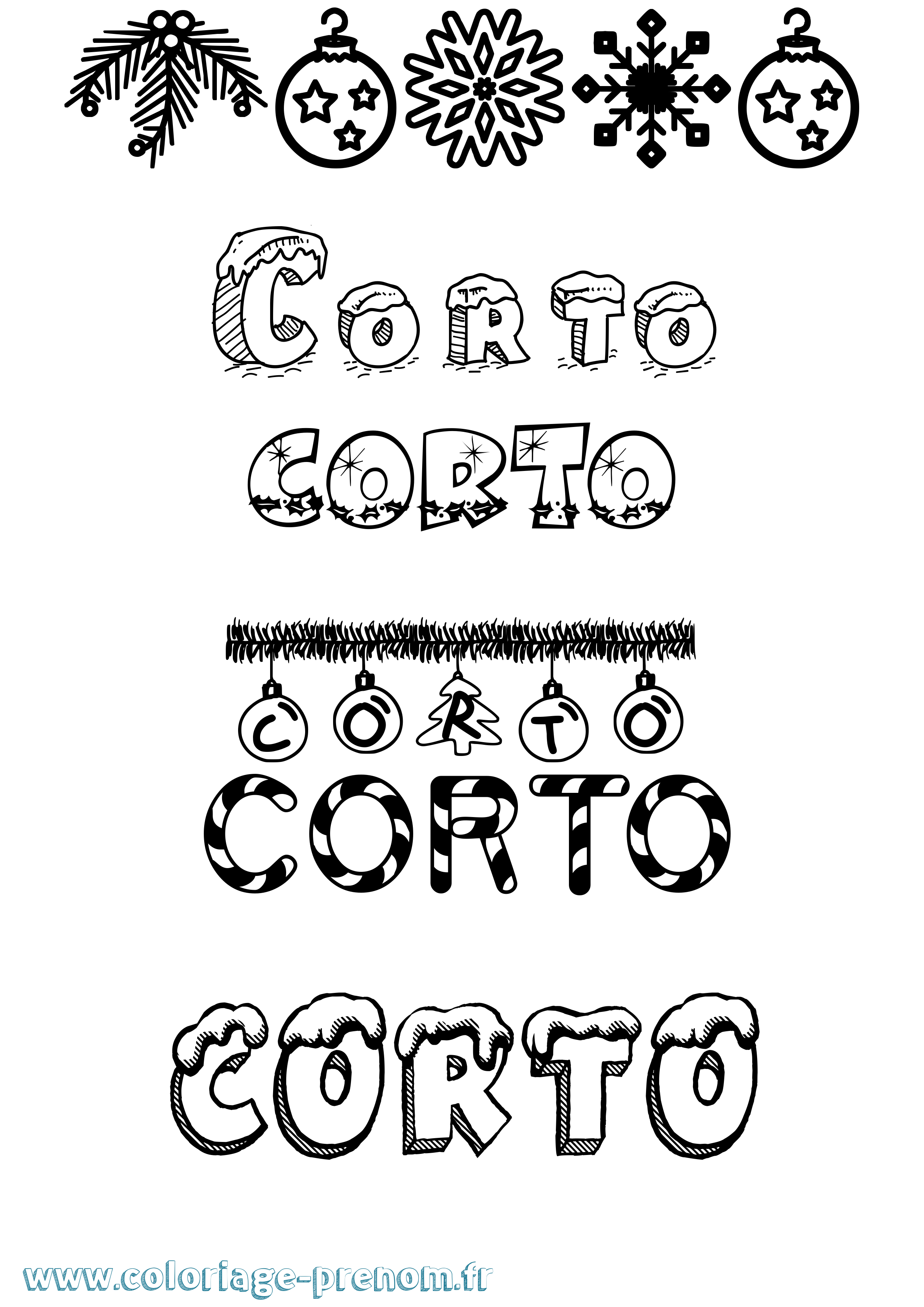Coloriage prénom Corto