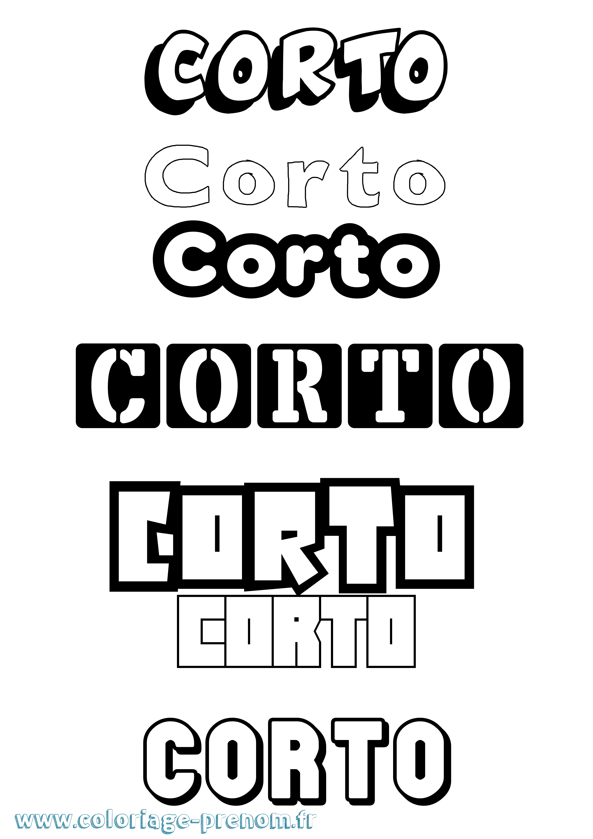 Coloriage prénom Corto Simple
