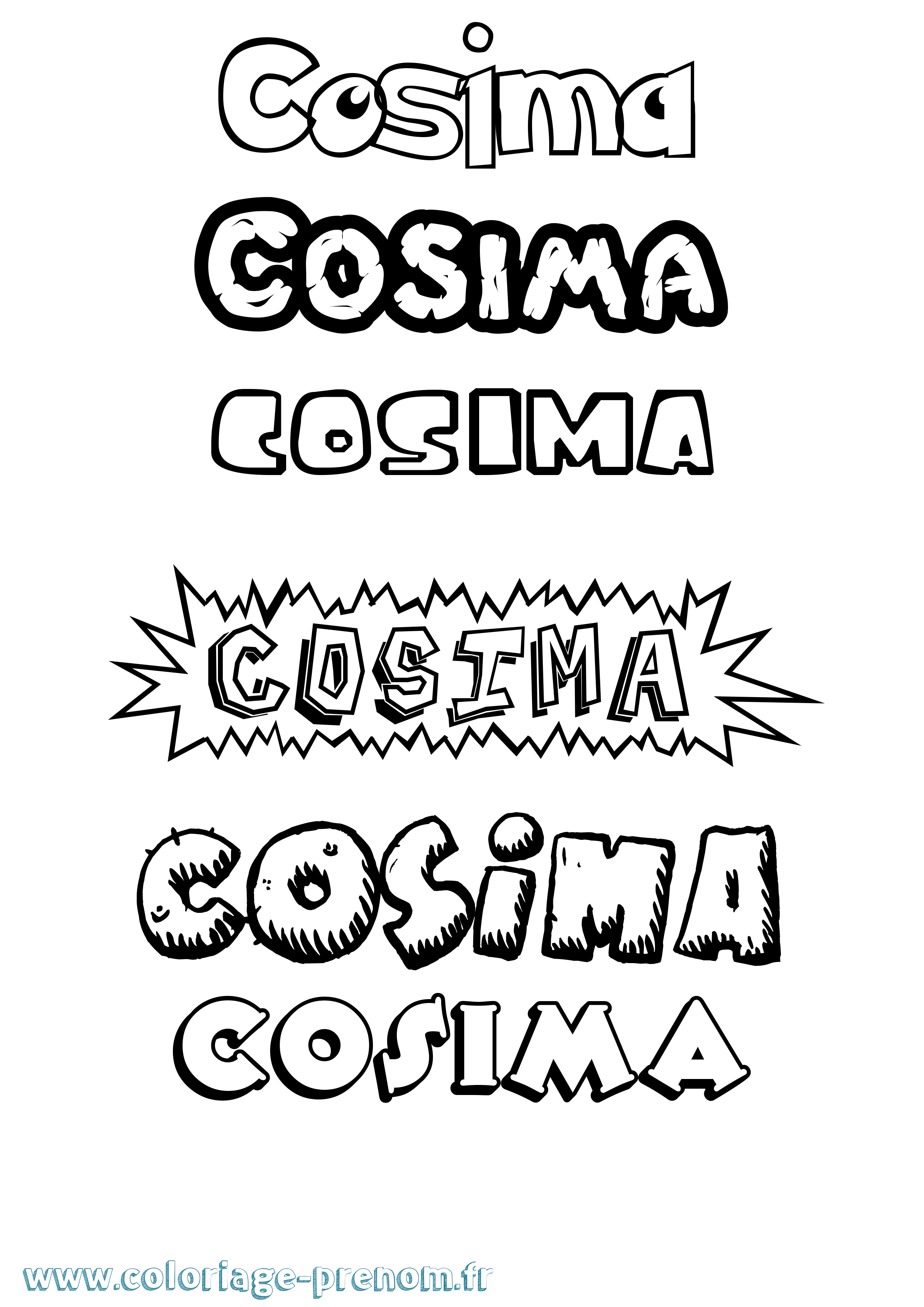 Coloriage prénom Cosima Dessin Animé