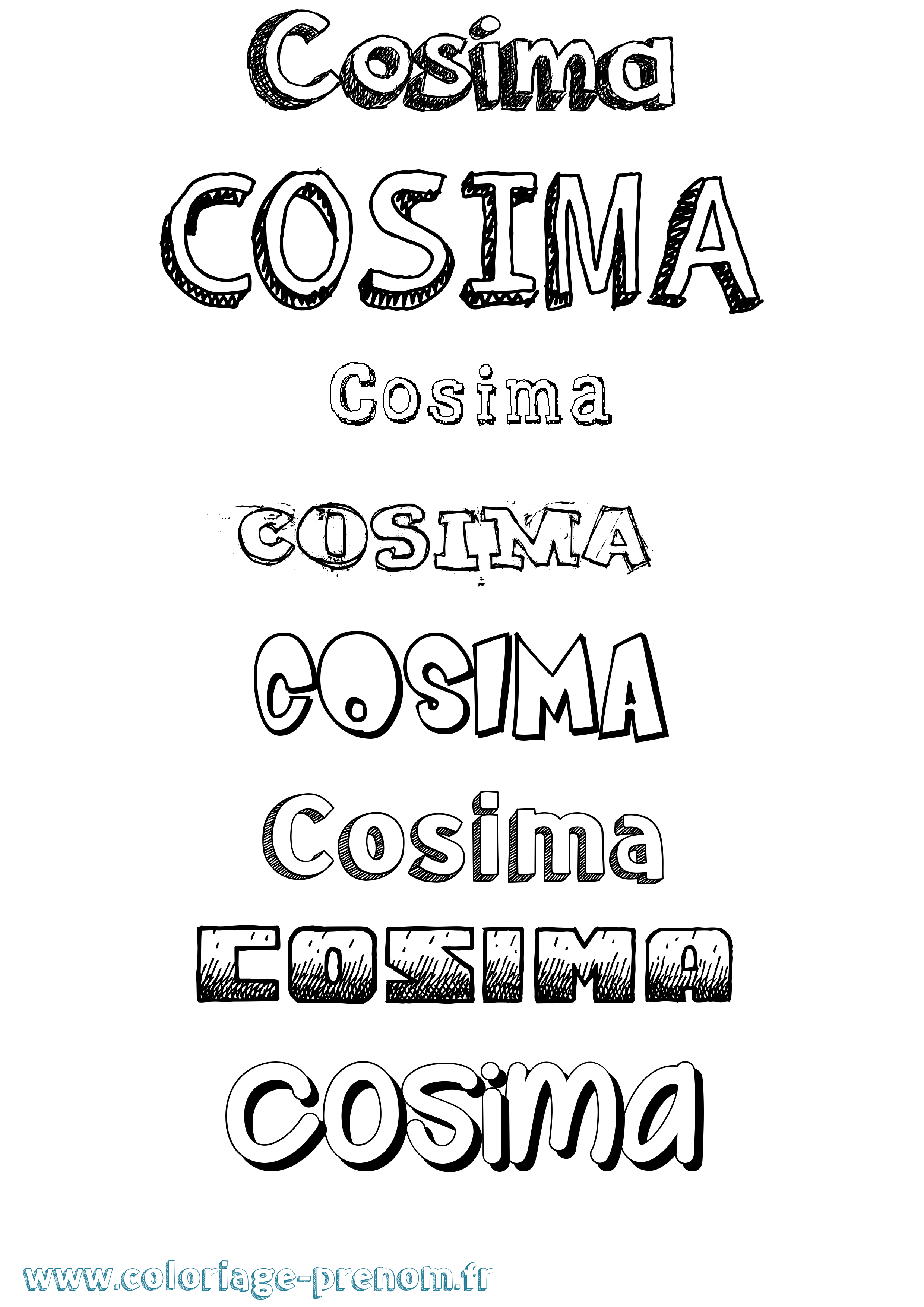 Coloriage Cosima Dessiné Coloriage prénom Cosima Dessiné
