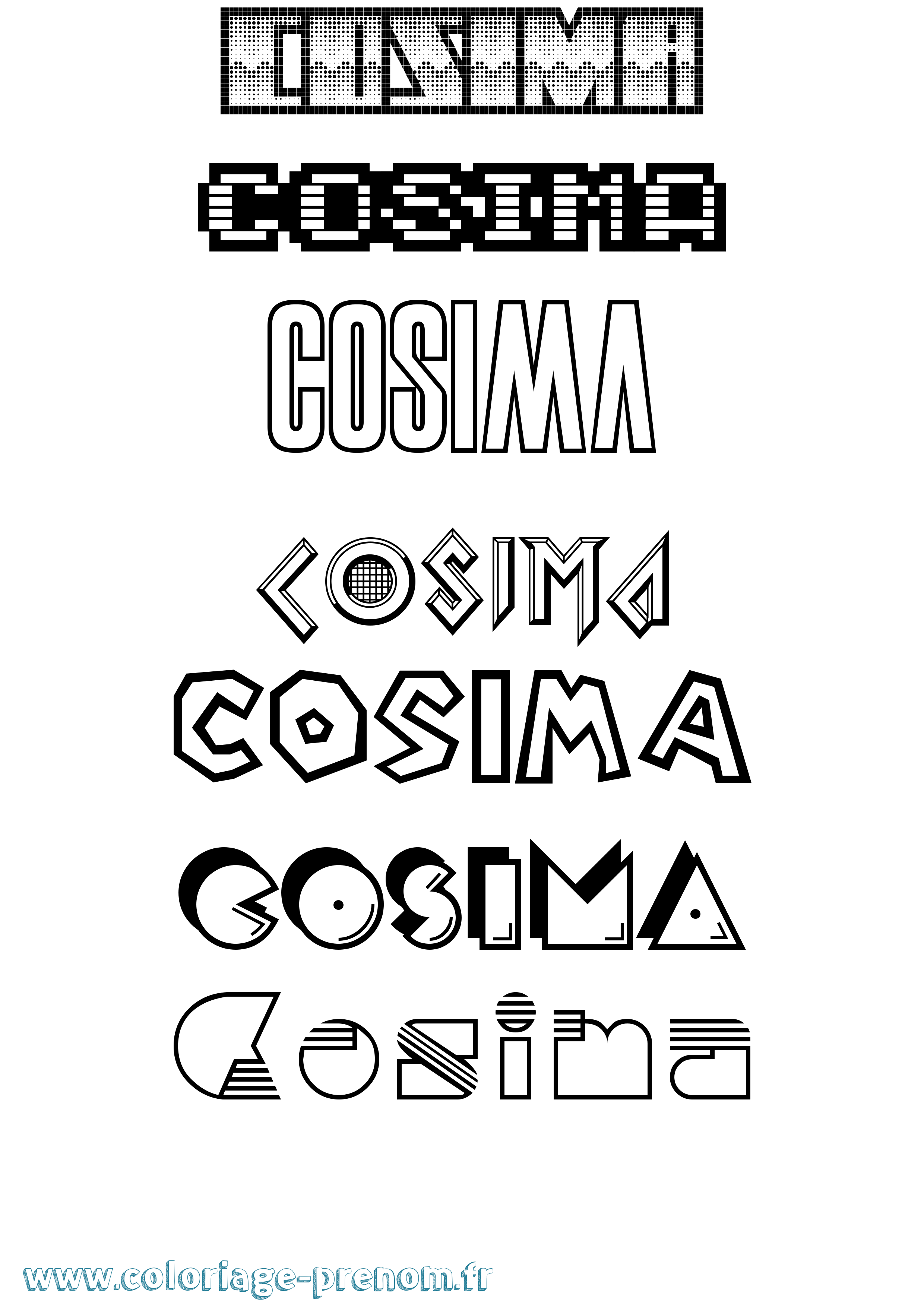 Coloriage prénom Cosima Jeux Vidéos