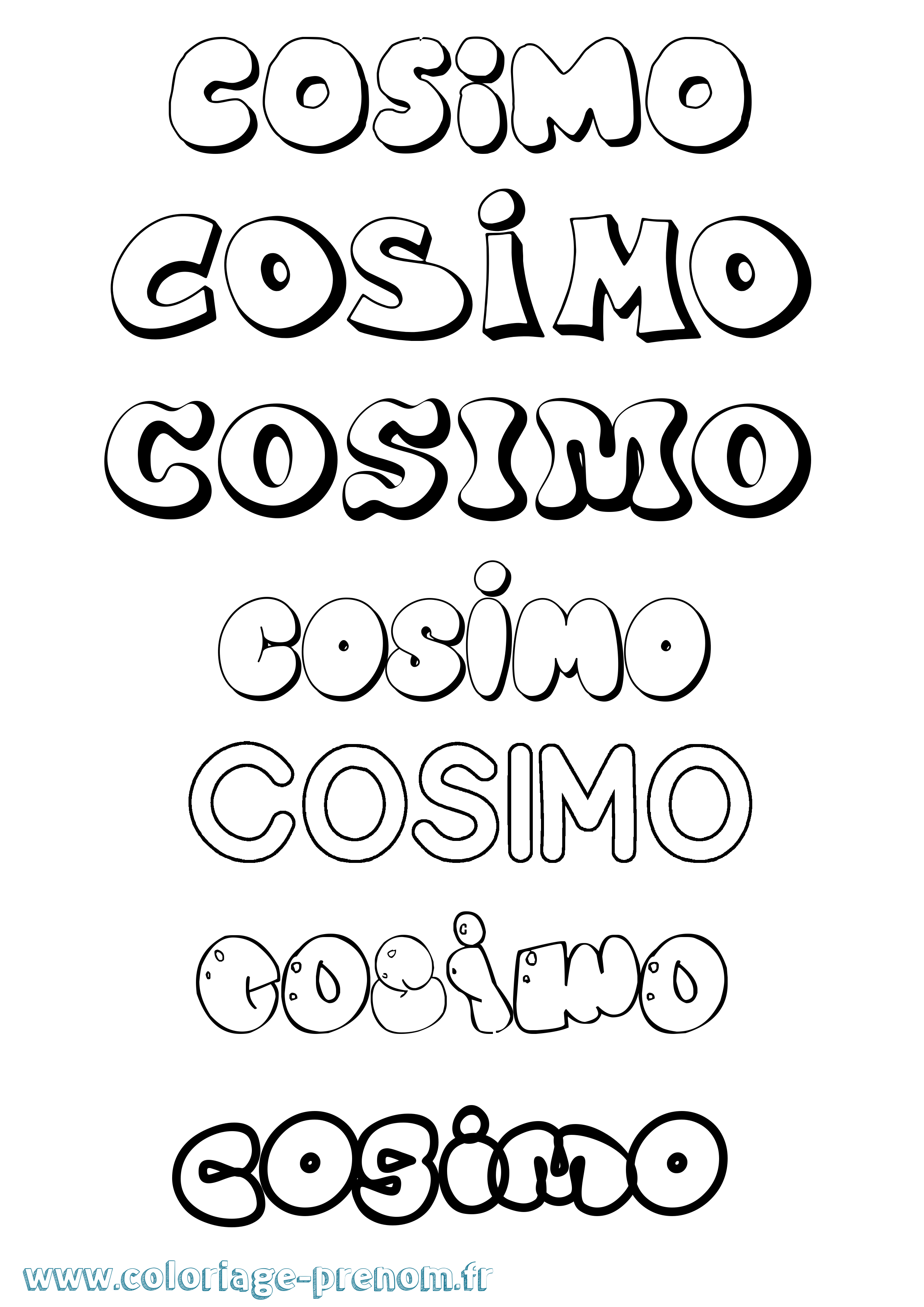 Coloriage prénom Cosimo Bubble