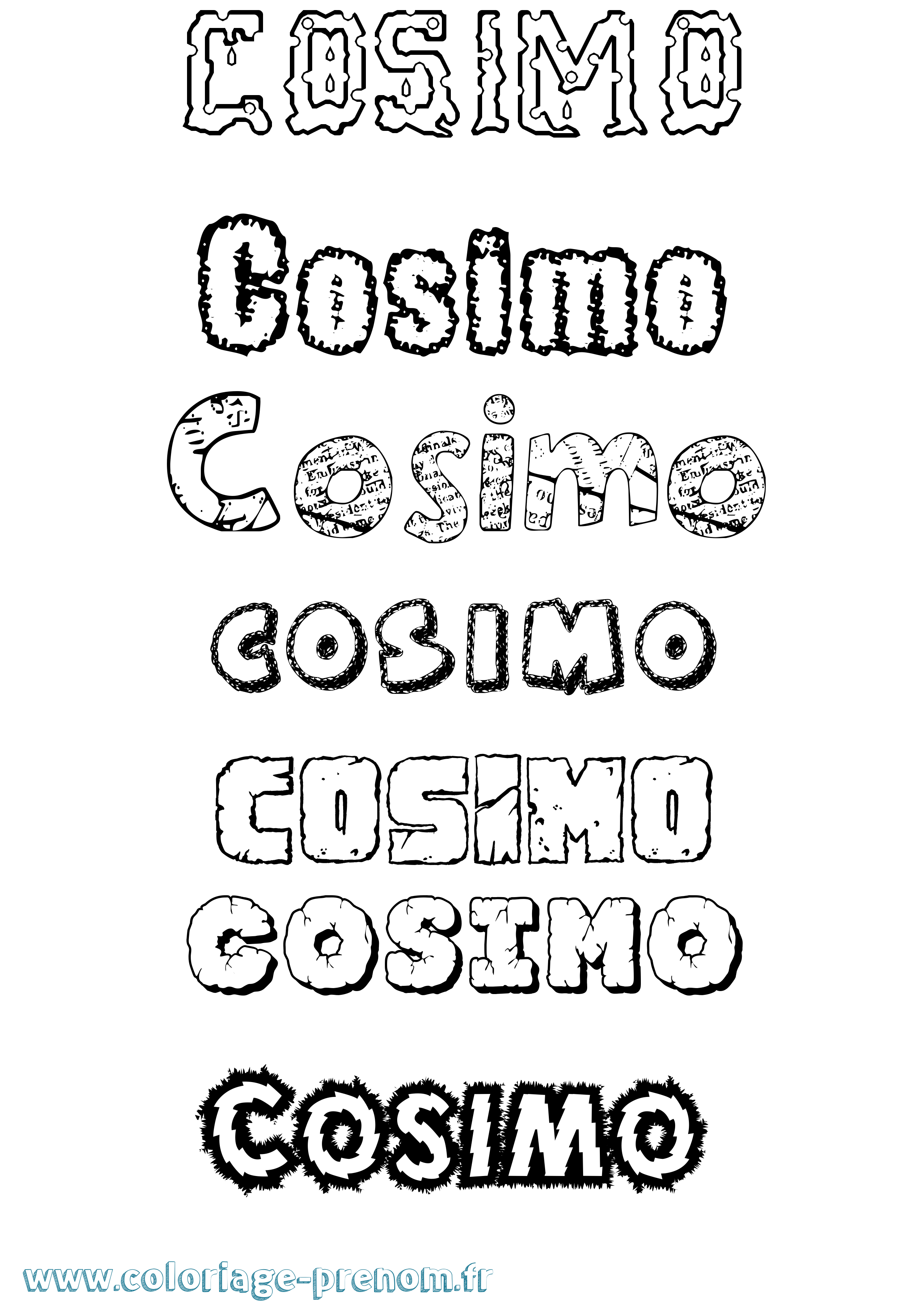 Coloriage prénom Cosimo Destructuré