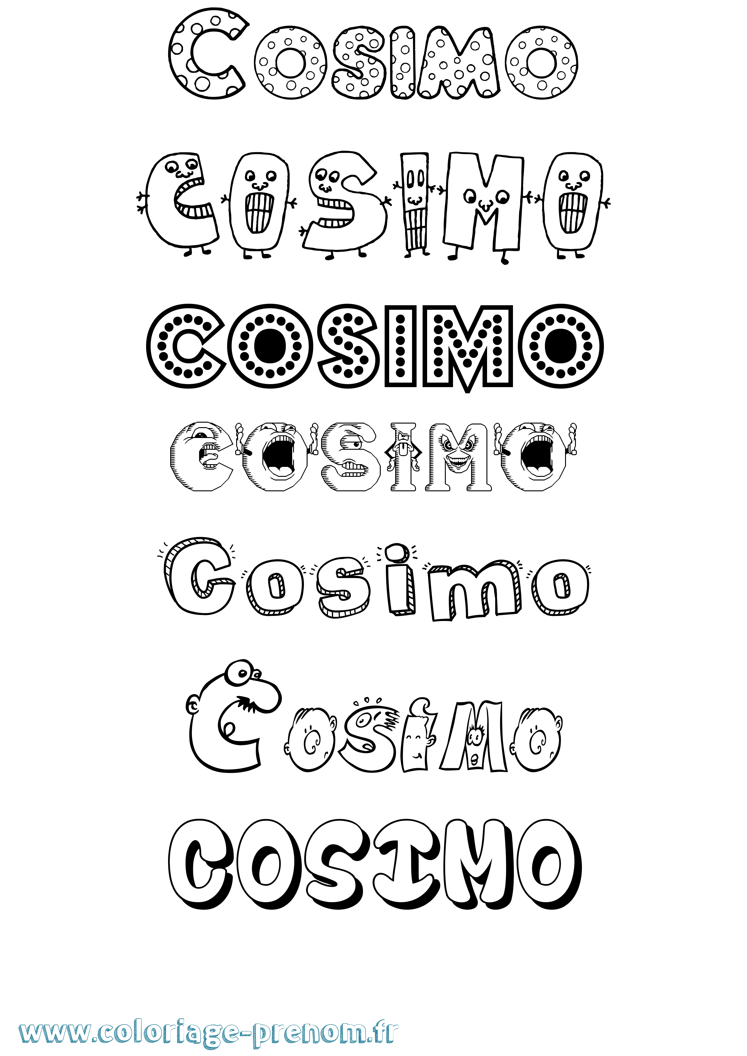 Coloriage prénom Cosimo Fun