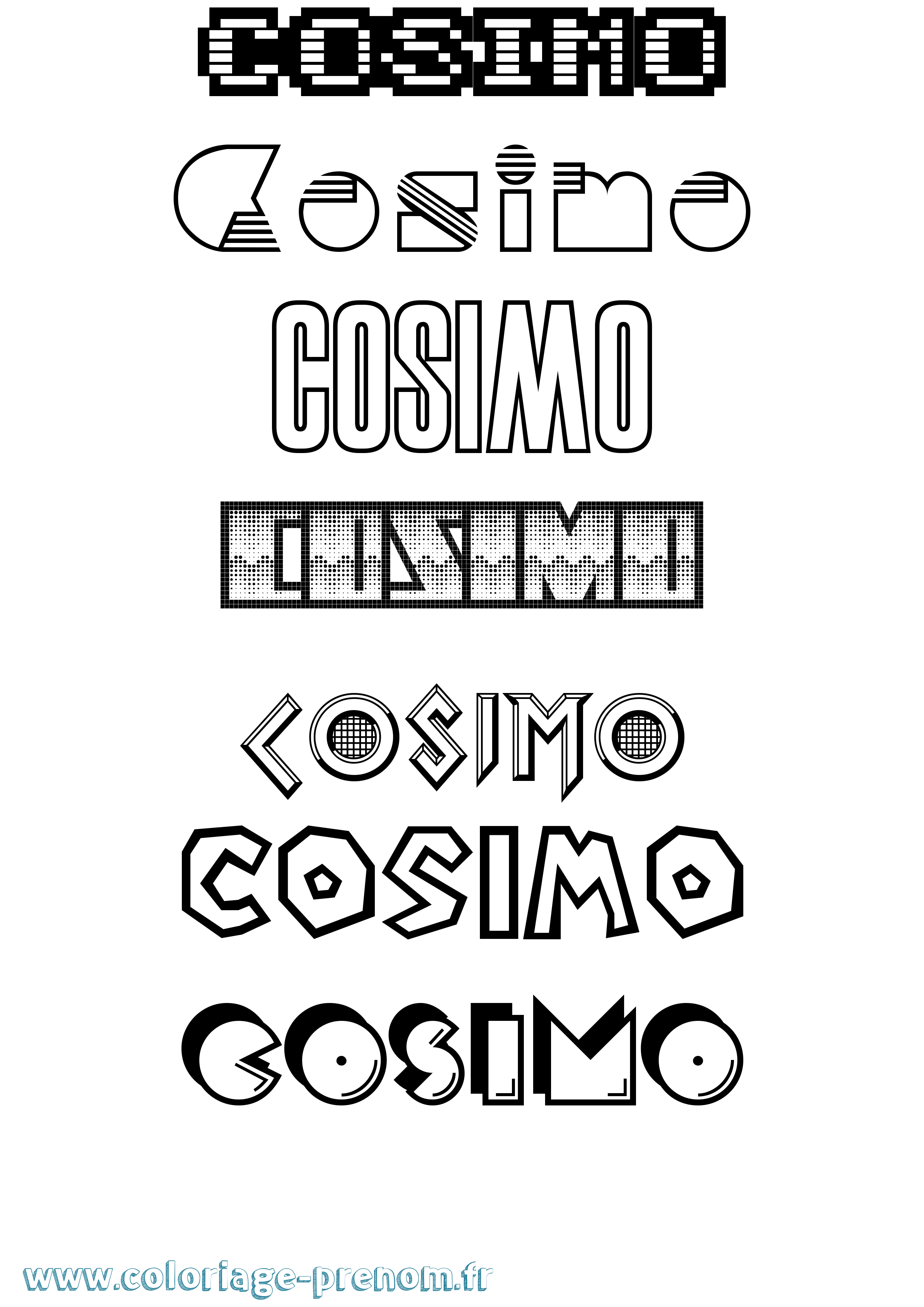 Coloriage prénom Cosimo Jeux Vidéos