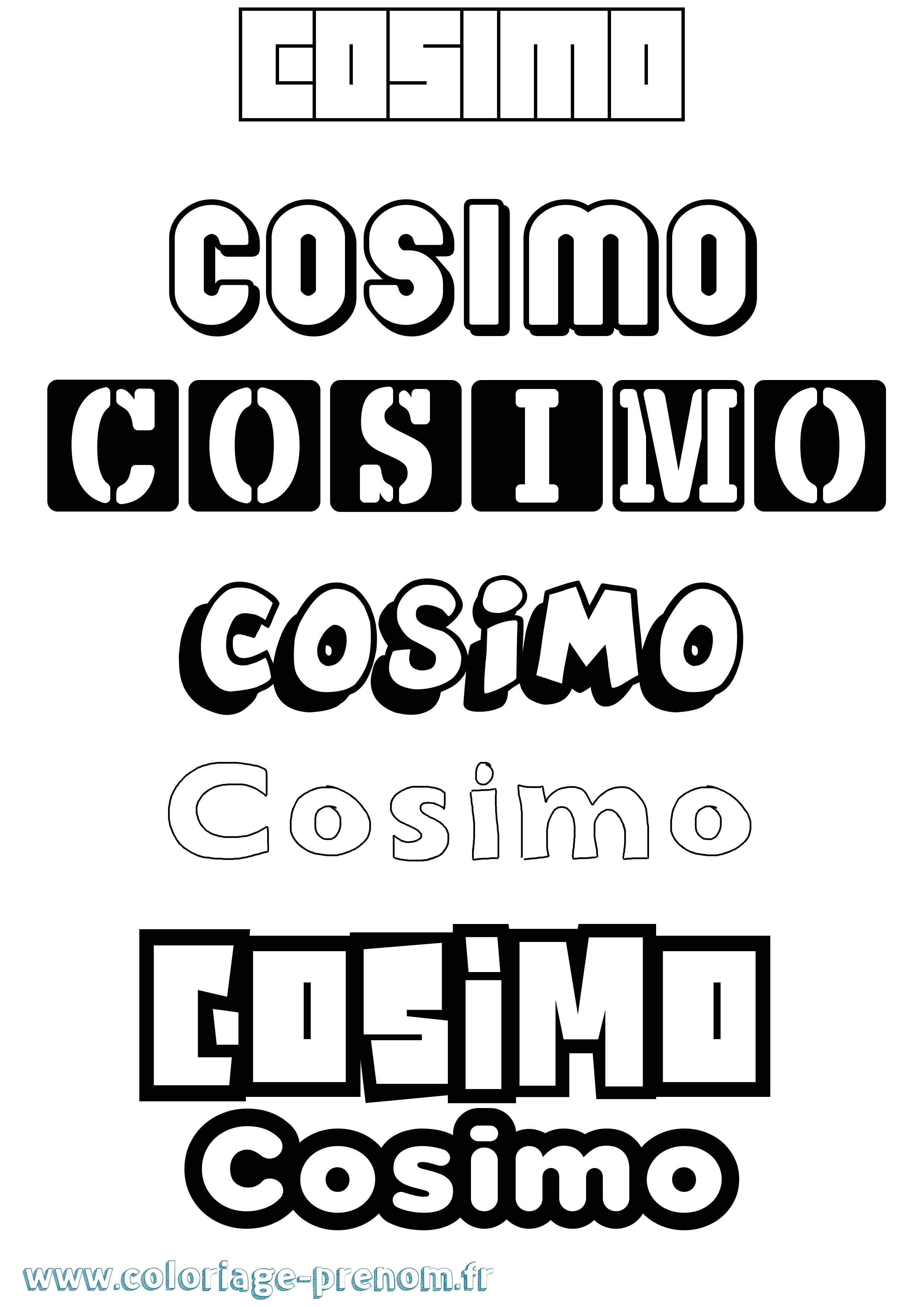 Coloriage prénom Cosimo Simple