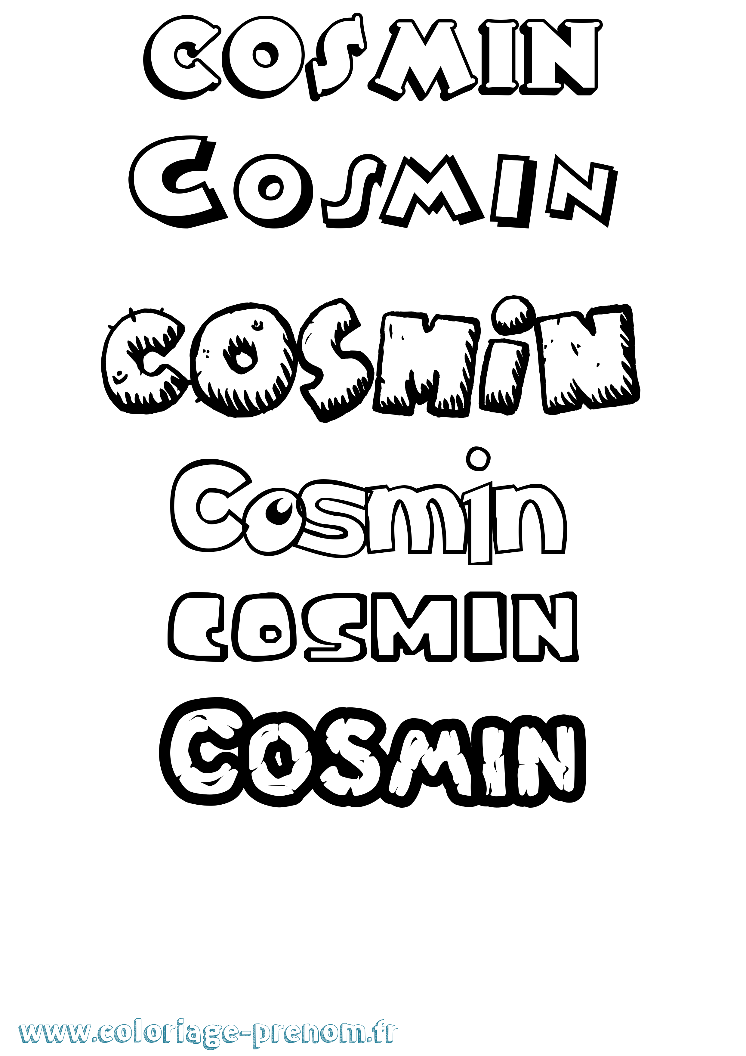 Coloriage prénom Cosmin Dessin Animé