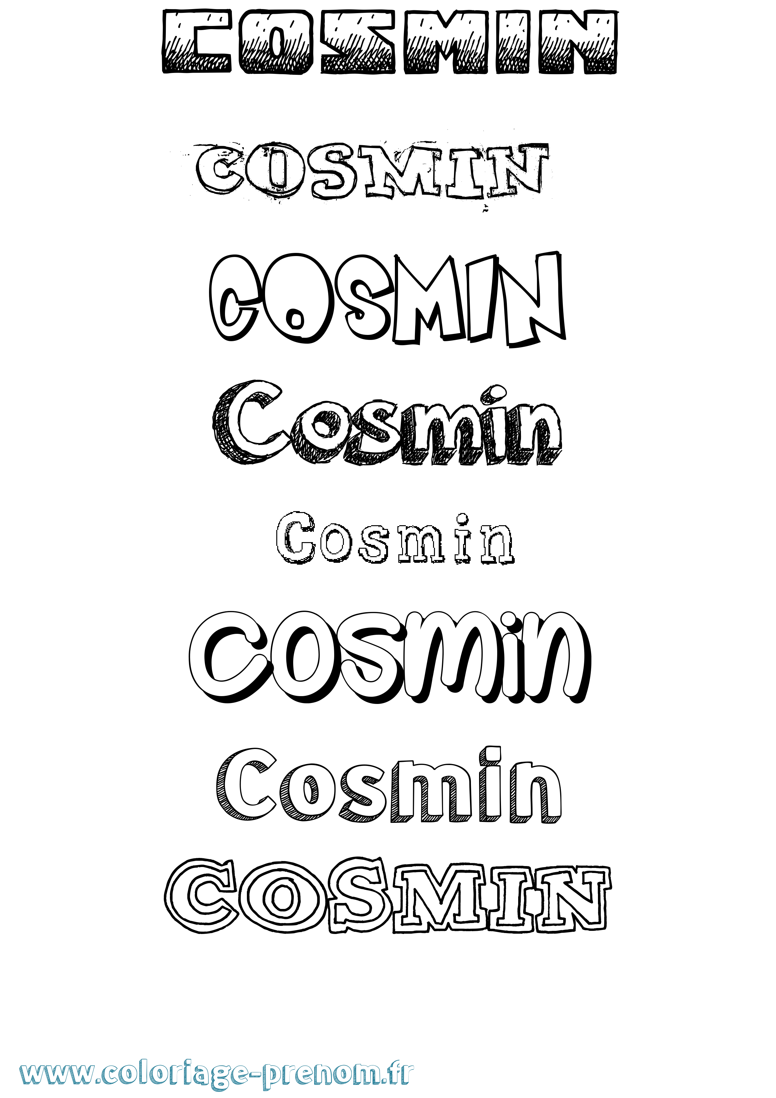 Coloriage prénom Cosmin Dessiné