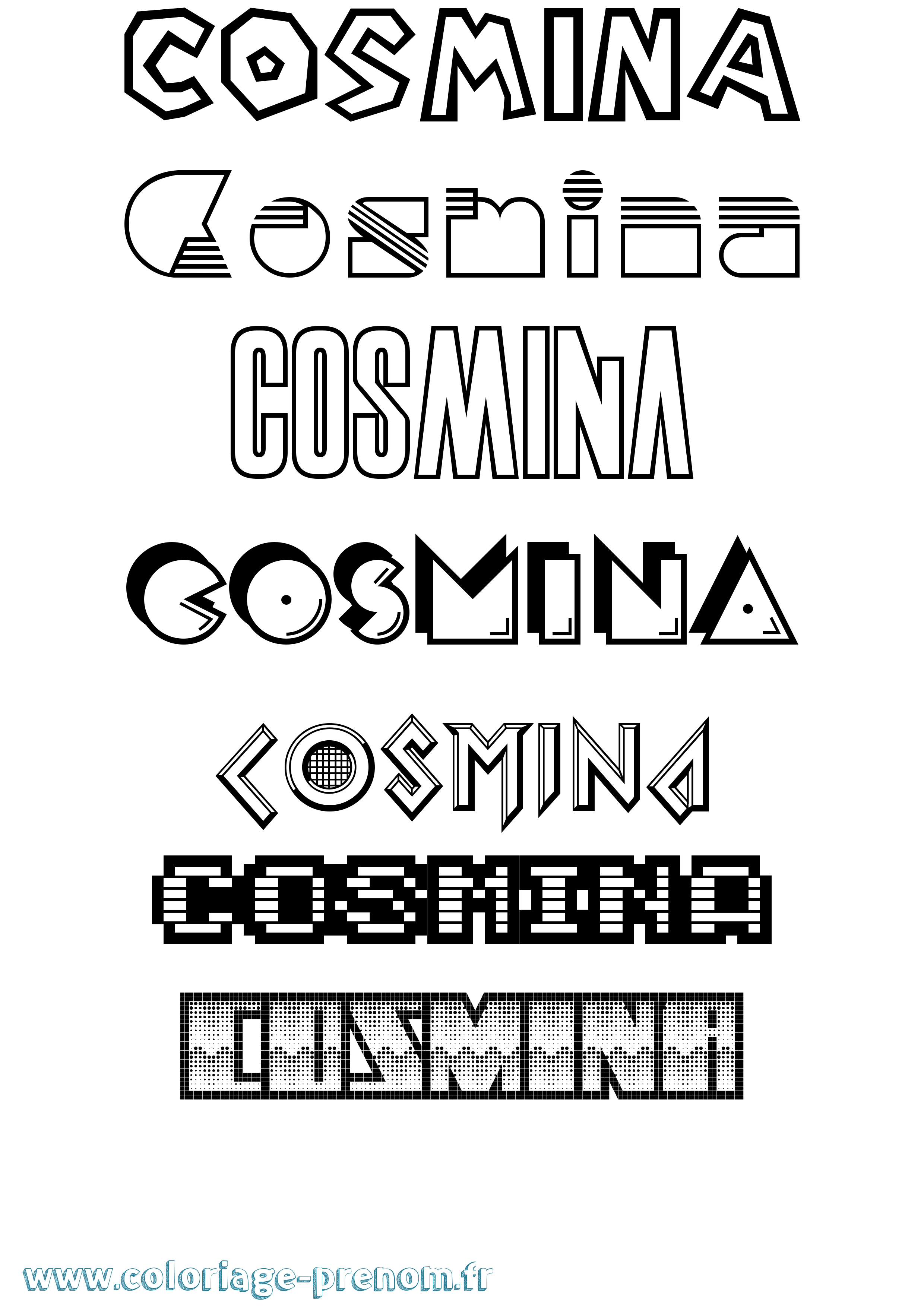 Coloriage prénom Cosmina Jeux Vidéos