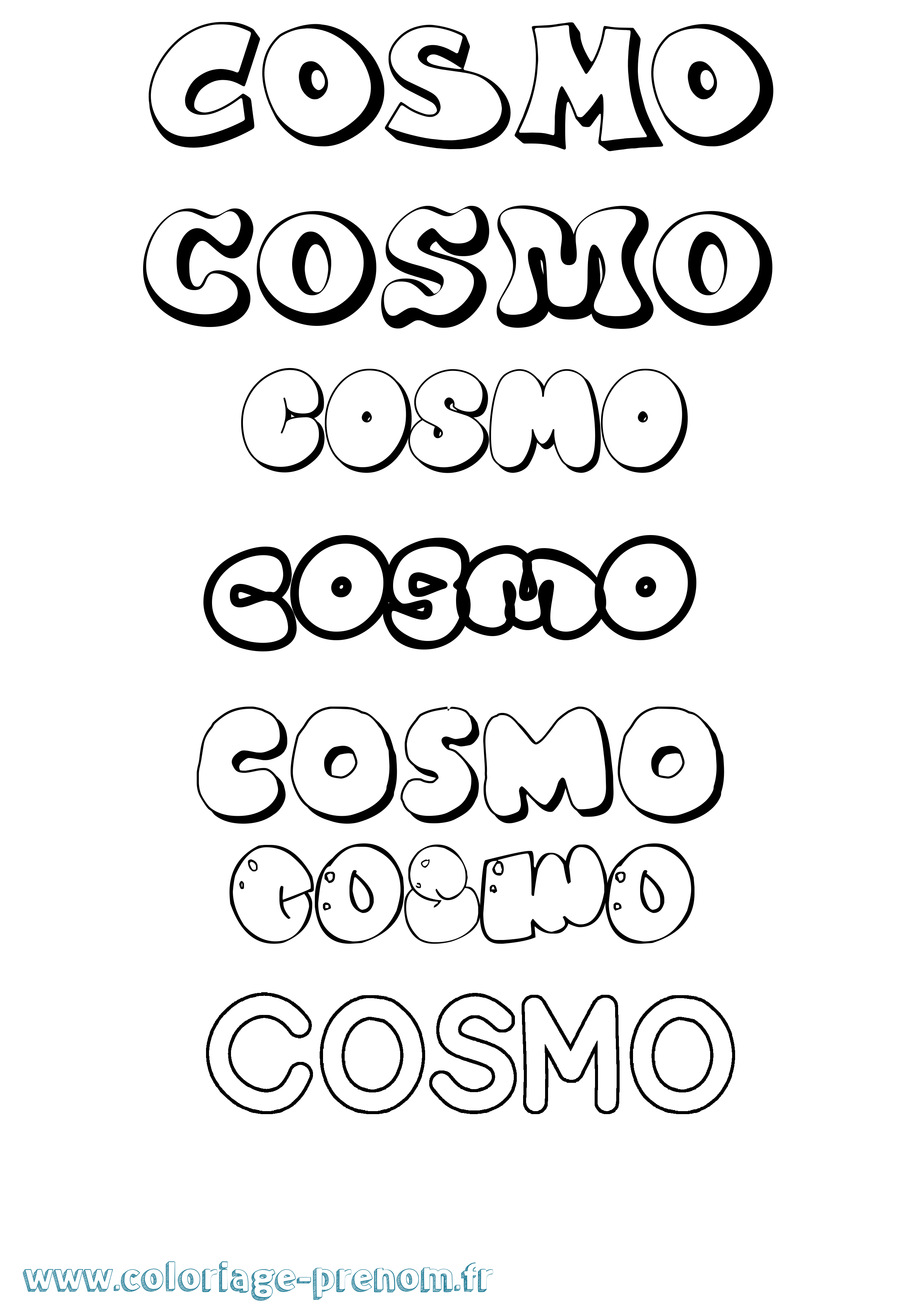 Coloriage prénom Cosmo Bubble