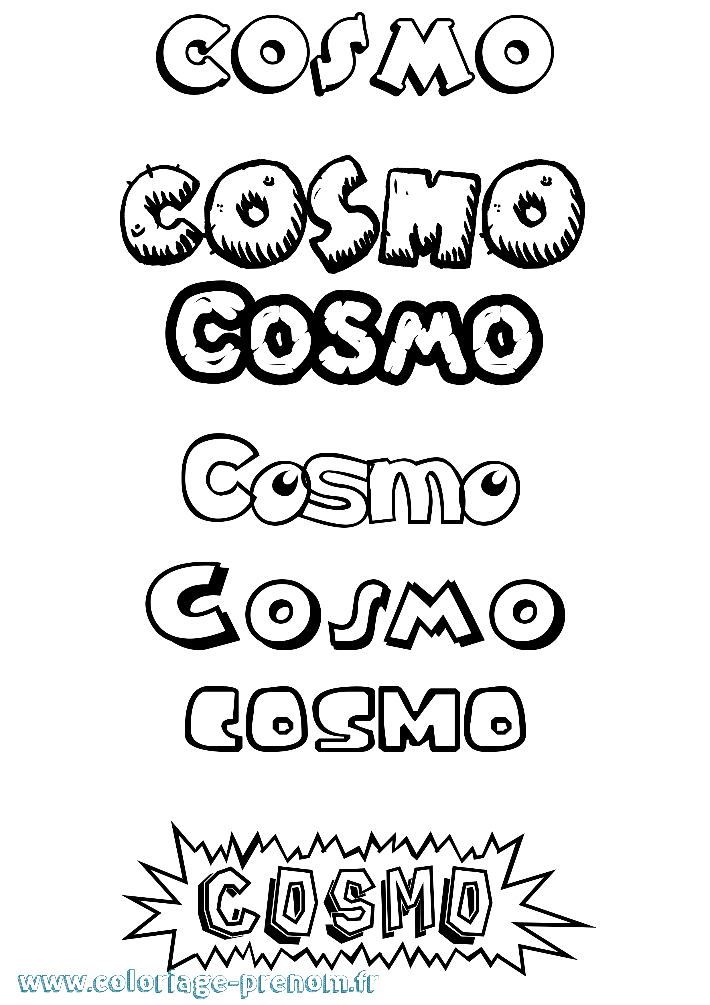 Coloriage prénom Cosmo Dessin Animé