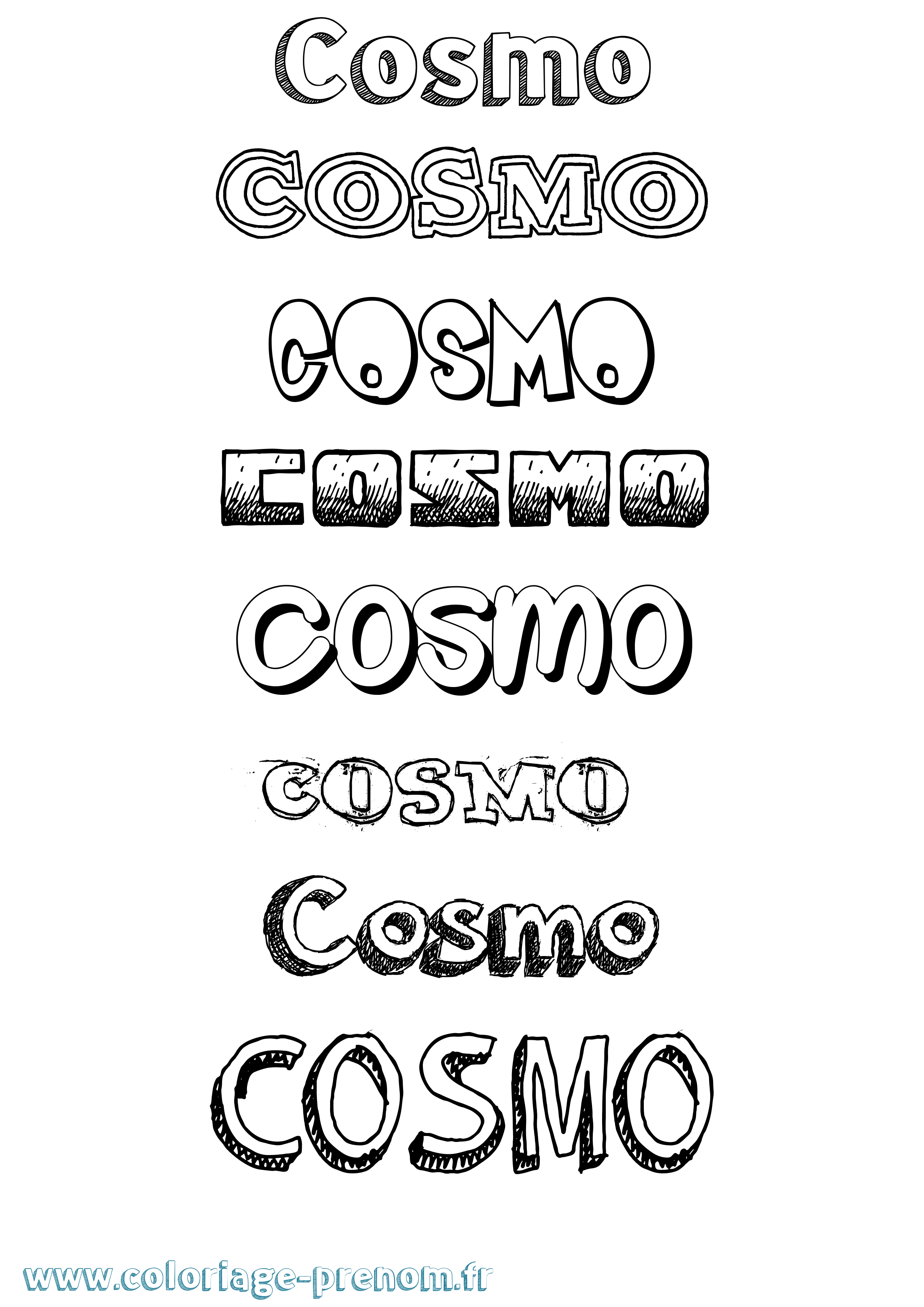 Coloriage prénom Cosmo Dessiné