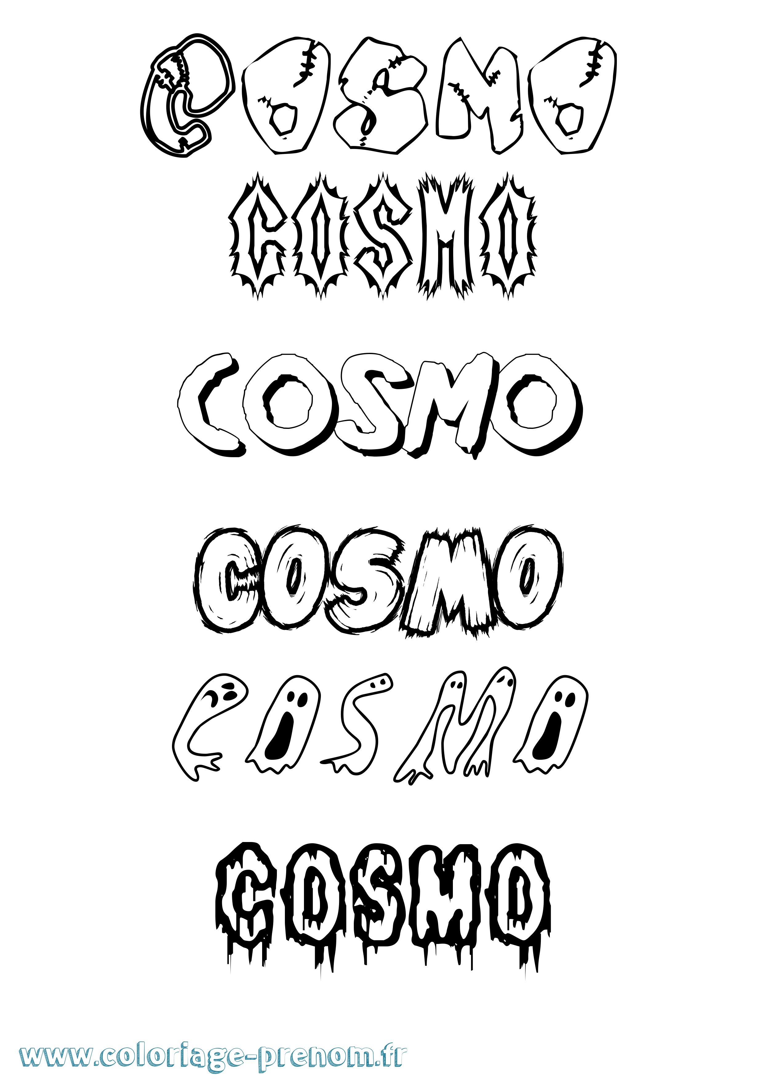 Coloriage prénom Cosmo Frisson