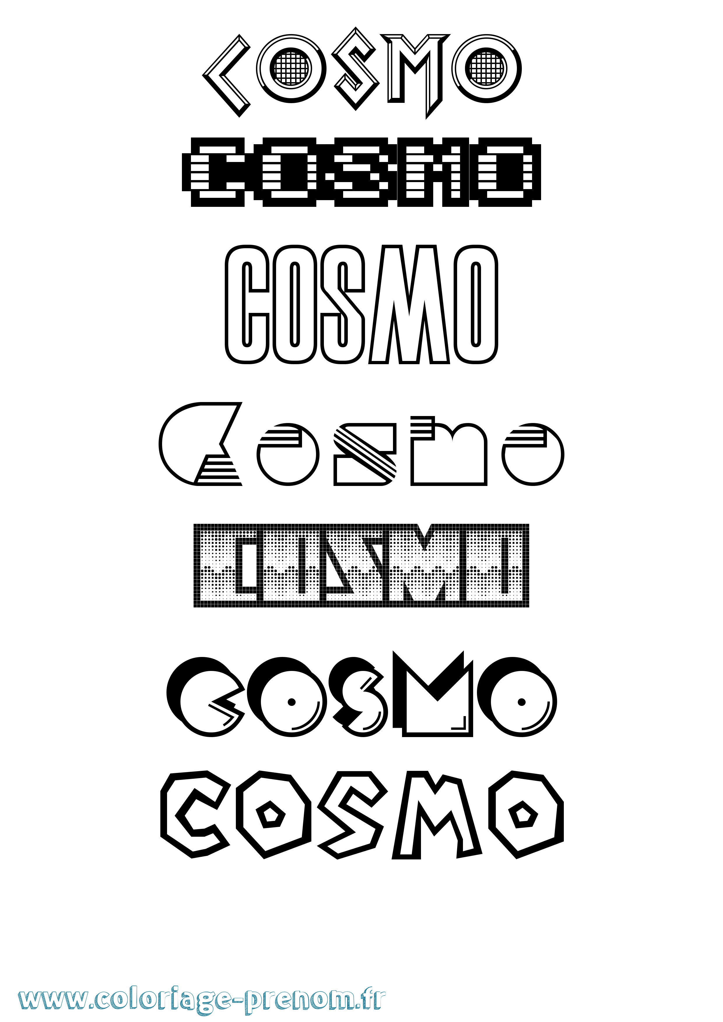 Coloriage prénom Cosmo Jeux Vidéos