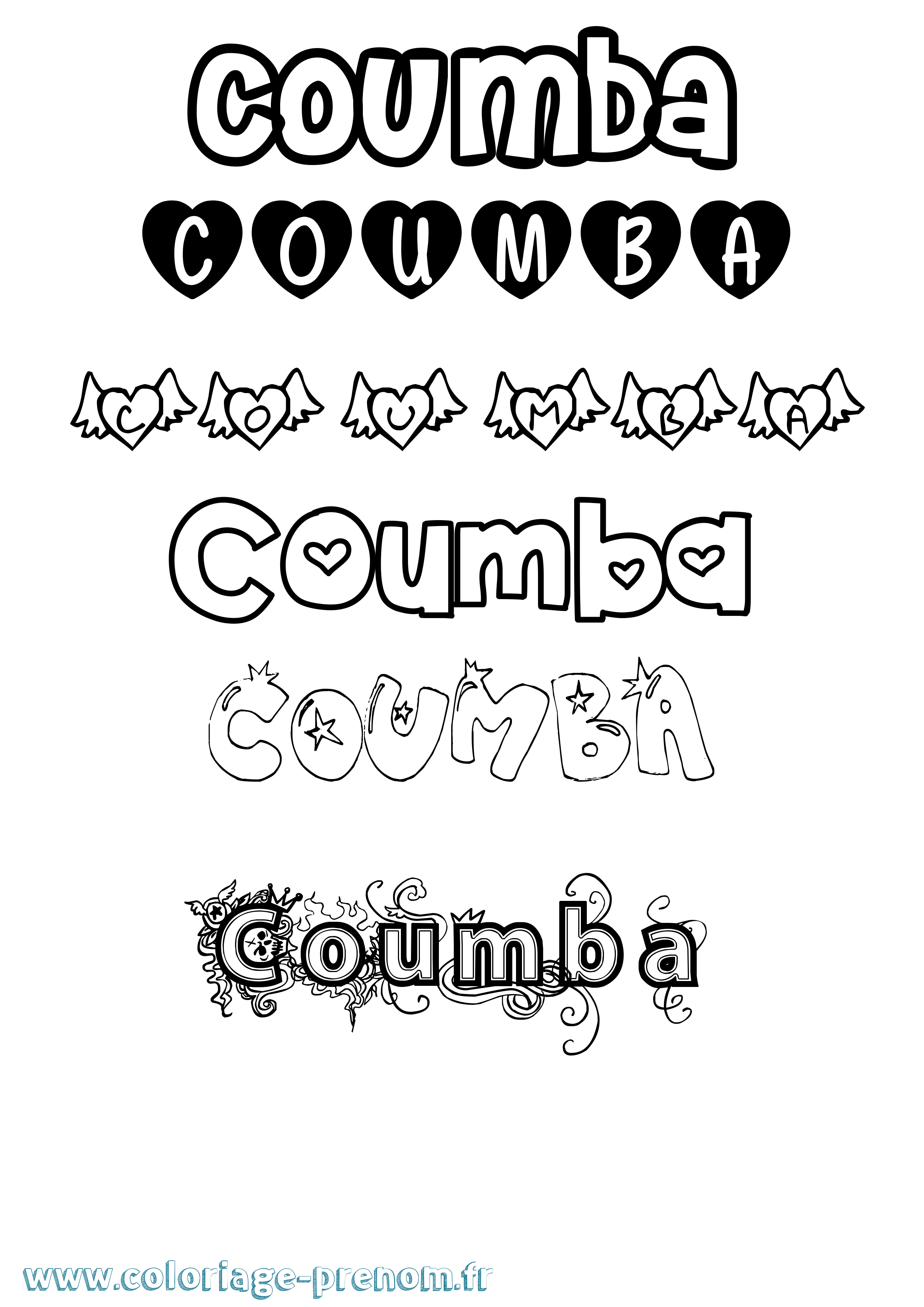 Coloriage prénom Coumba