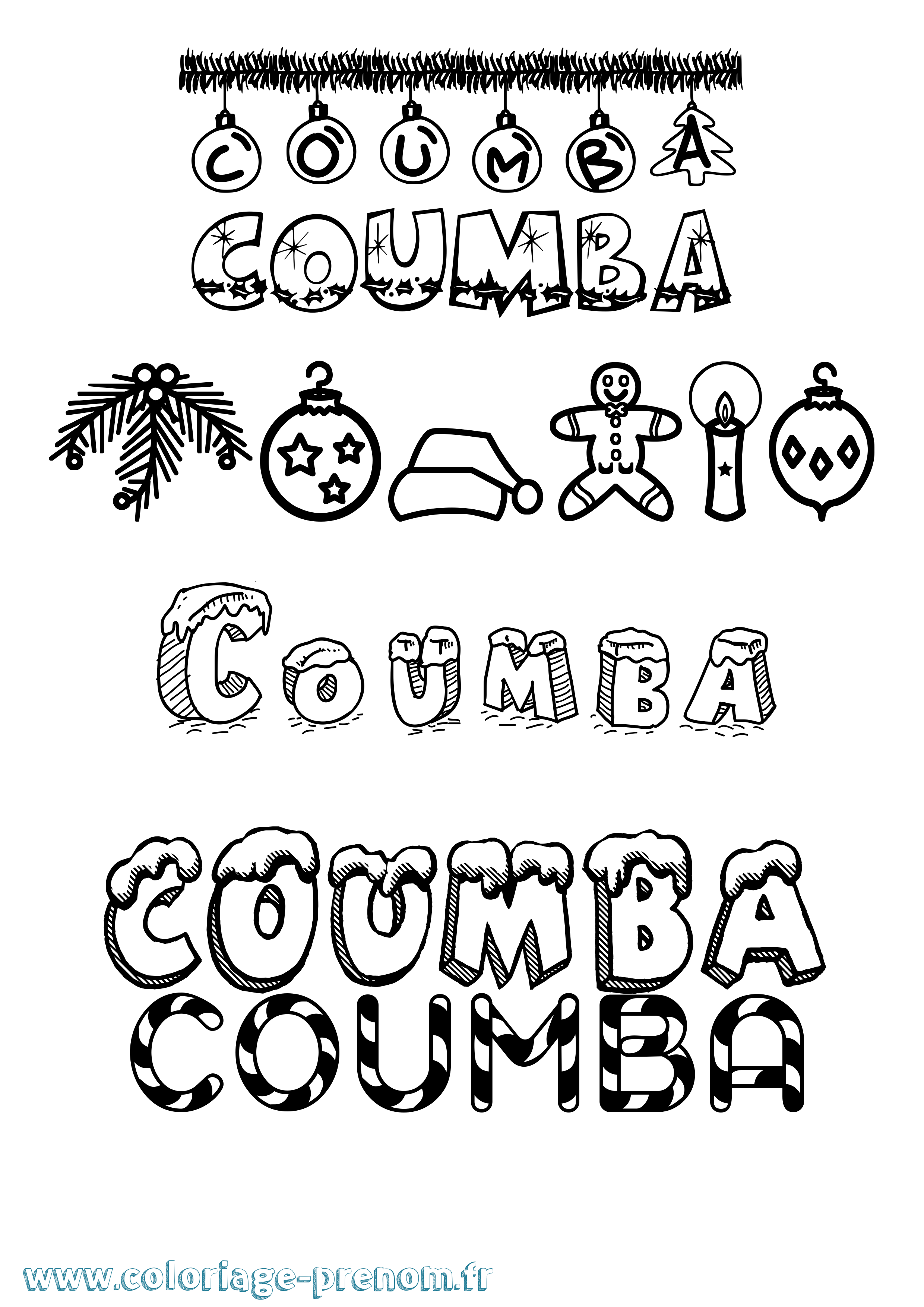 Coloriage prénom Coumba