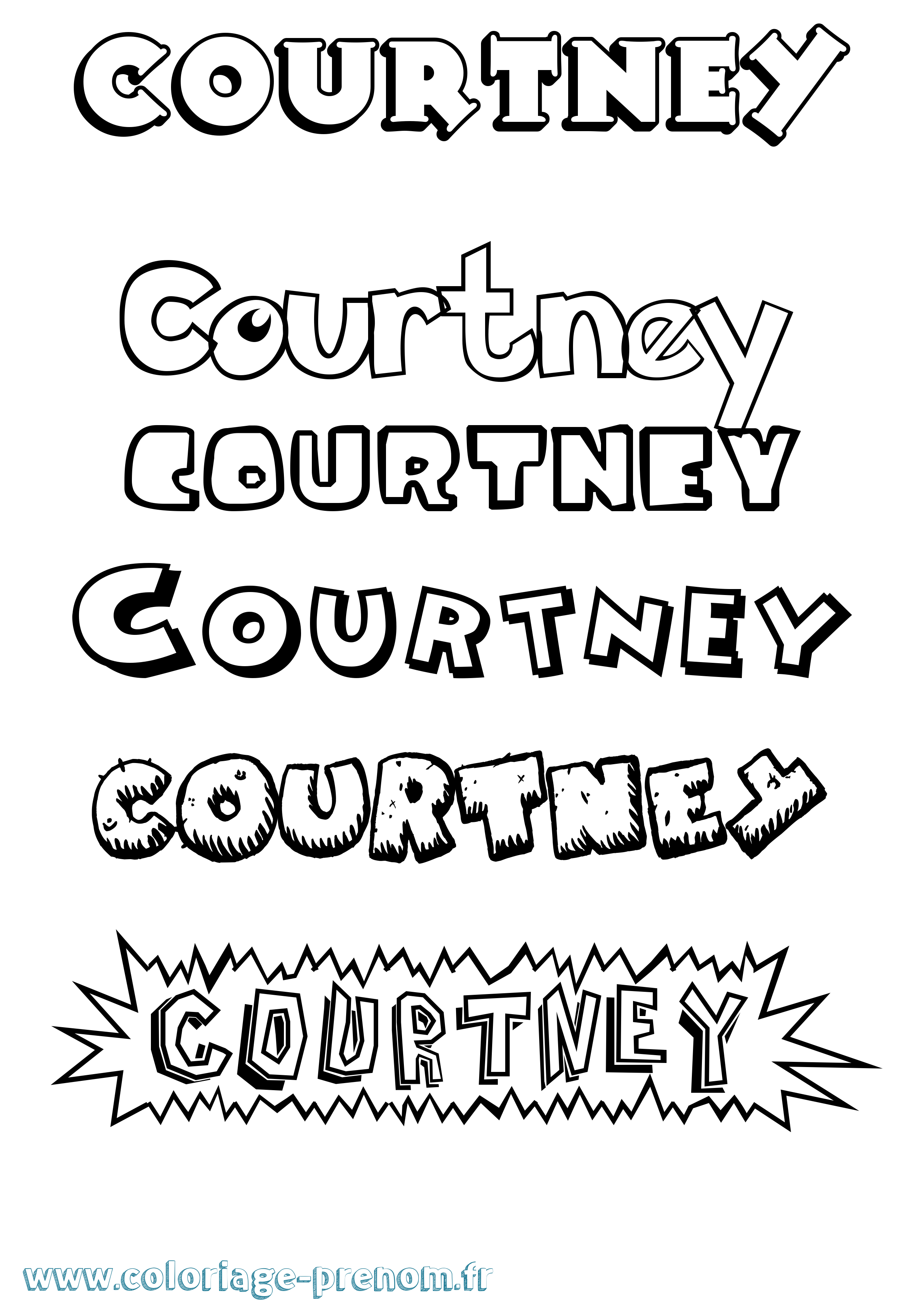 Coloriage prénom Courtney Dessin Animé