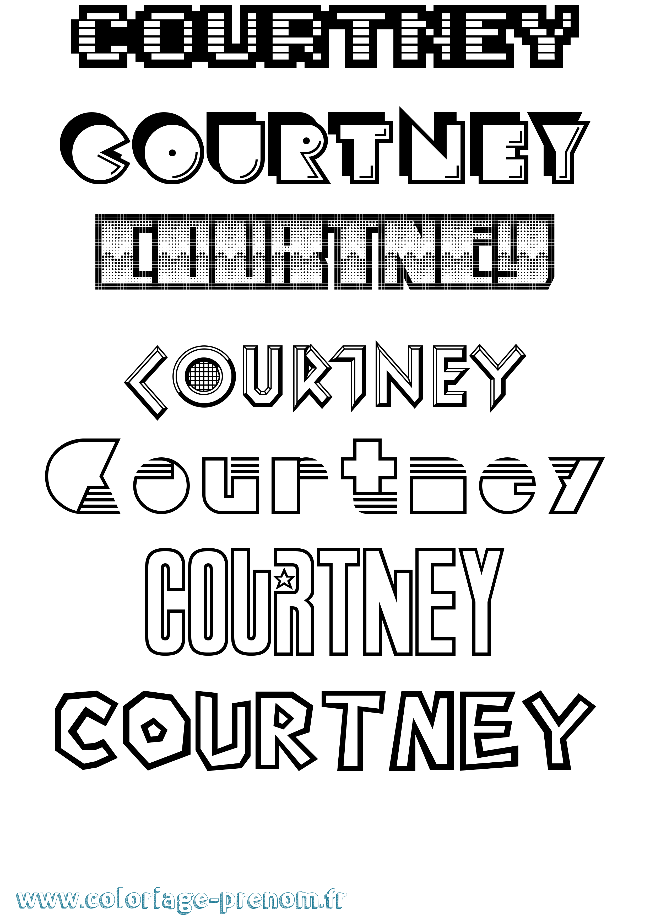 Coloriage prénom Courtney Jeux Vidéos