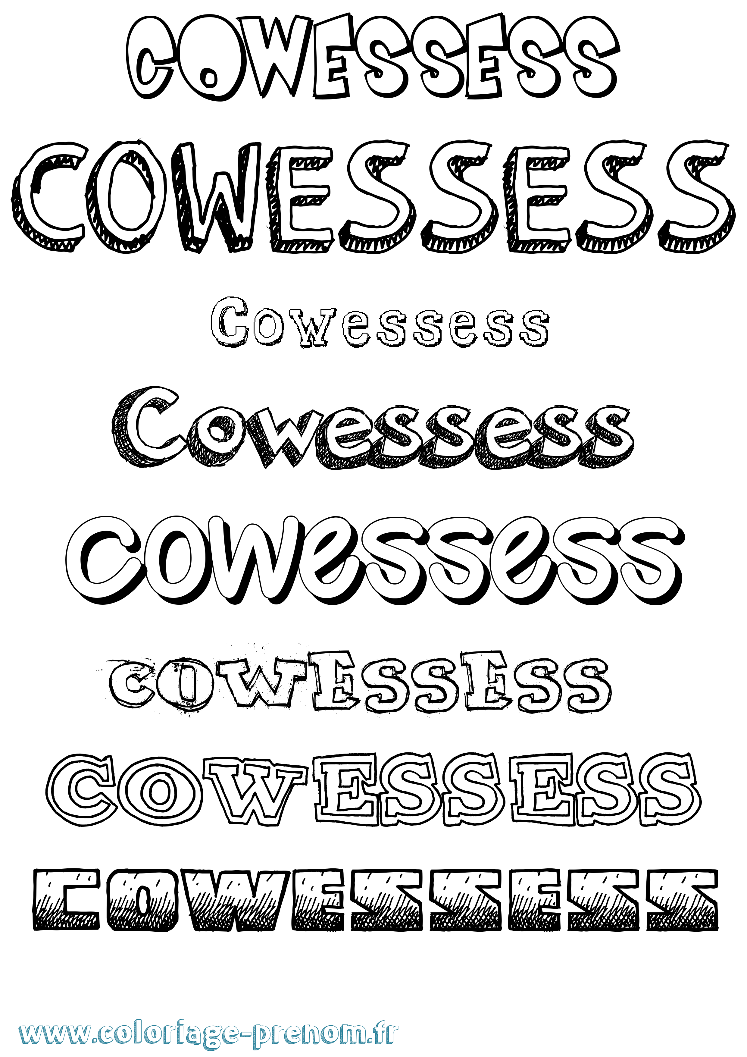 Coloriage Cowessess Dessiné Coloriage prénom Cowessess Dessiné