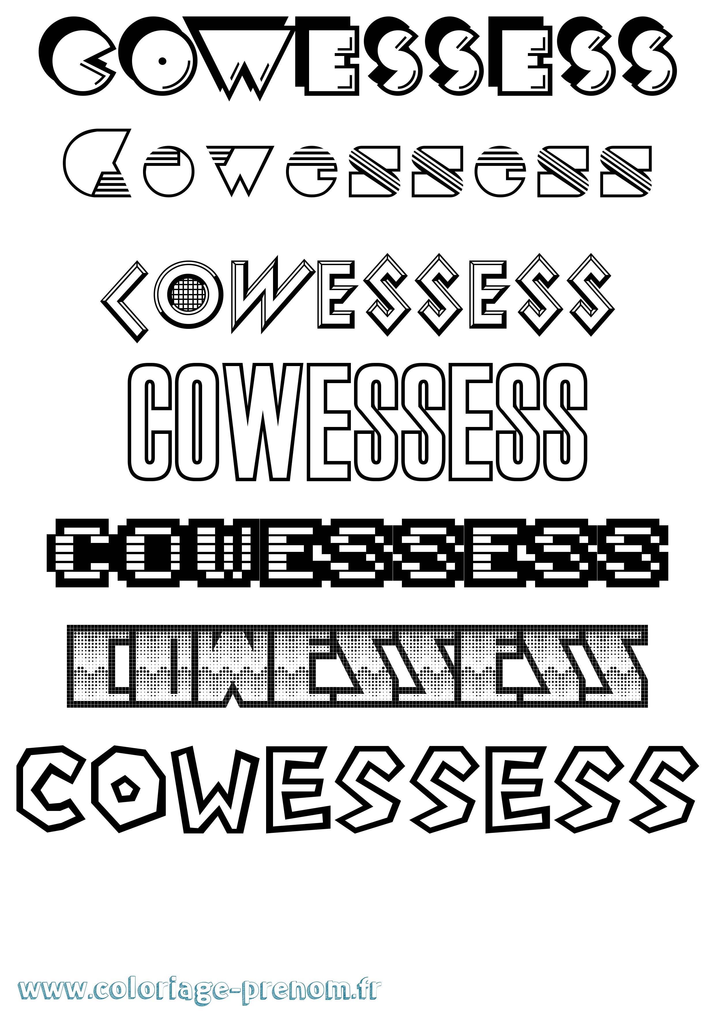 Coloriage Cowessess Jeux Vidéos Coloriage prénom Cowessess Jeux Vidéos