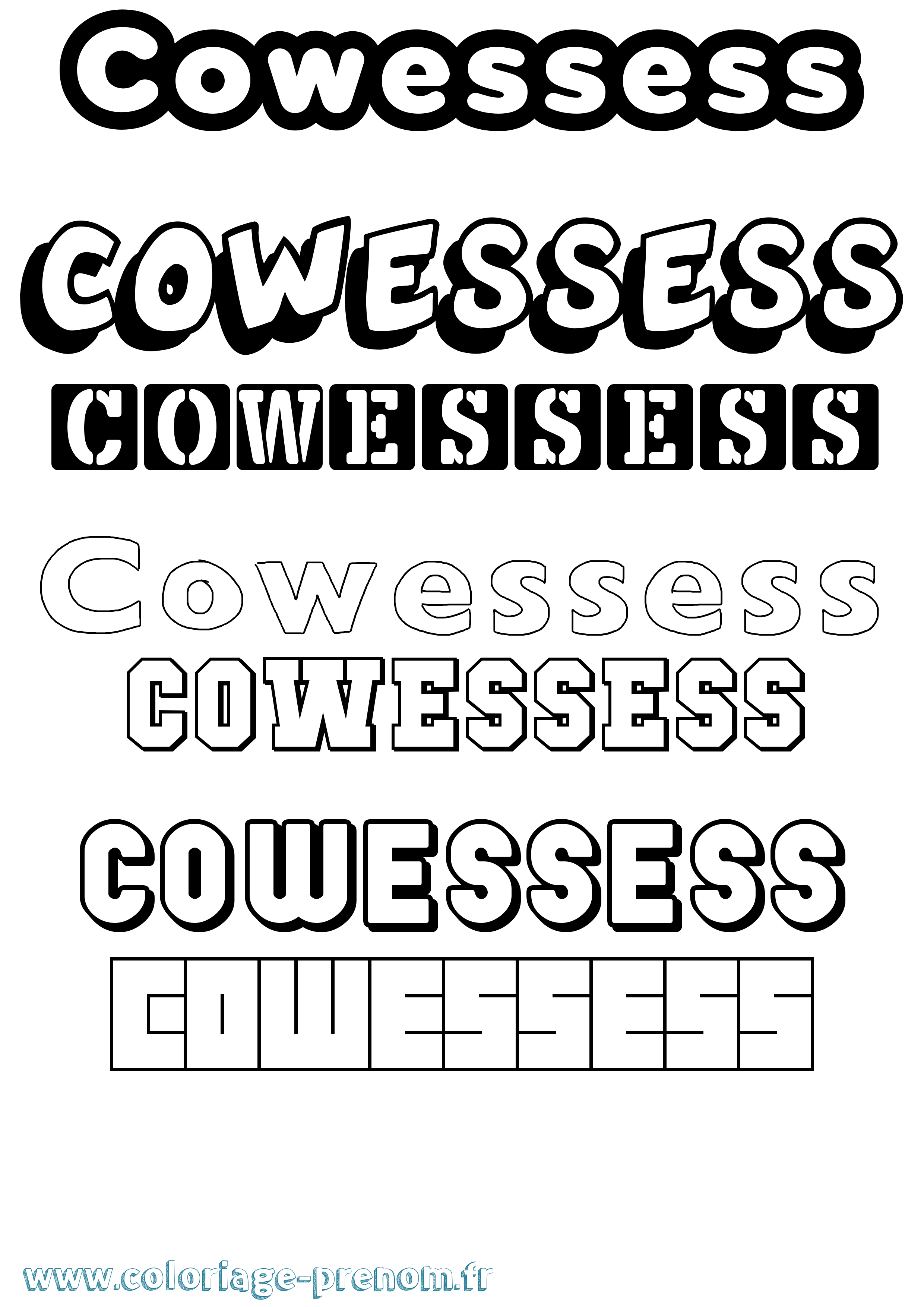 Coloriage Cowessess Simple Coloriage prénom Cowessess Simple