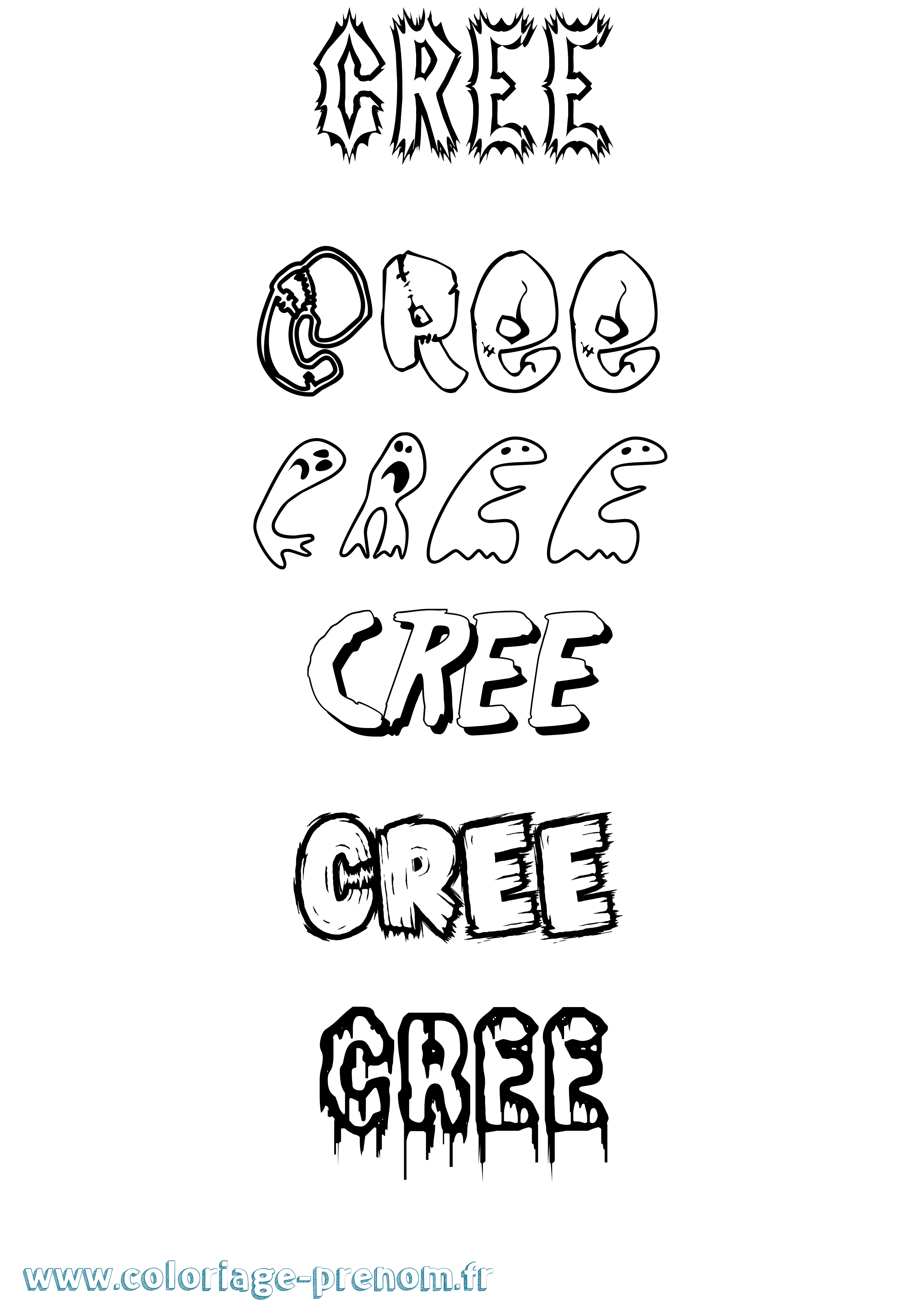 Coloriage prénom Cree Frisson