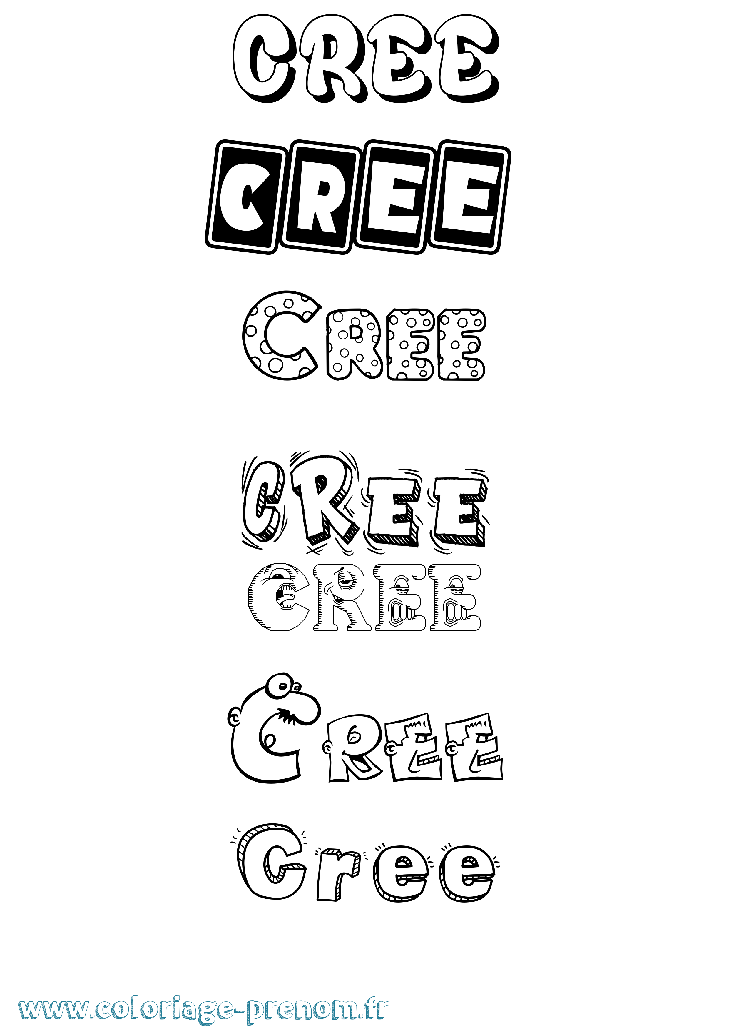 Coloriage prénom Cree Fun