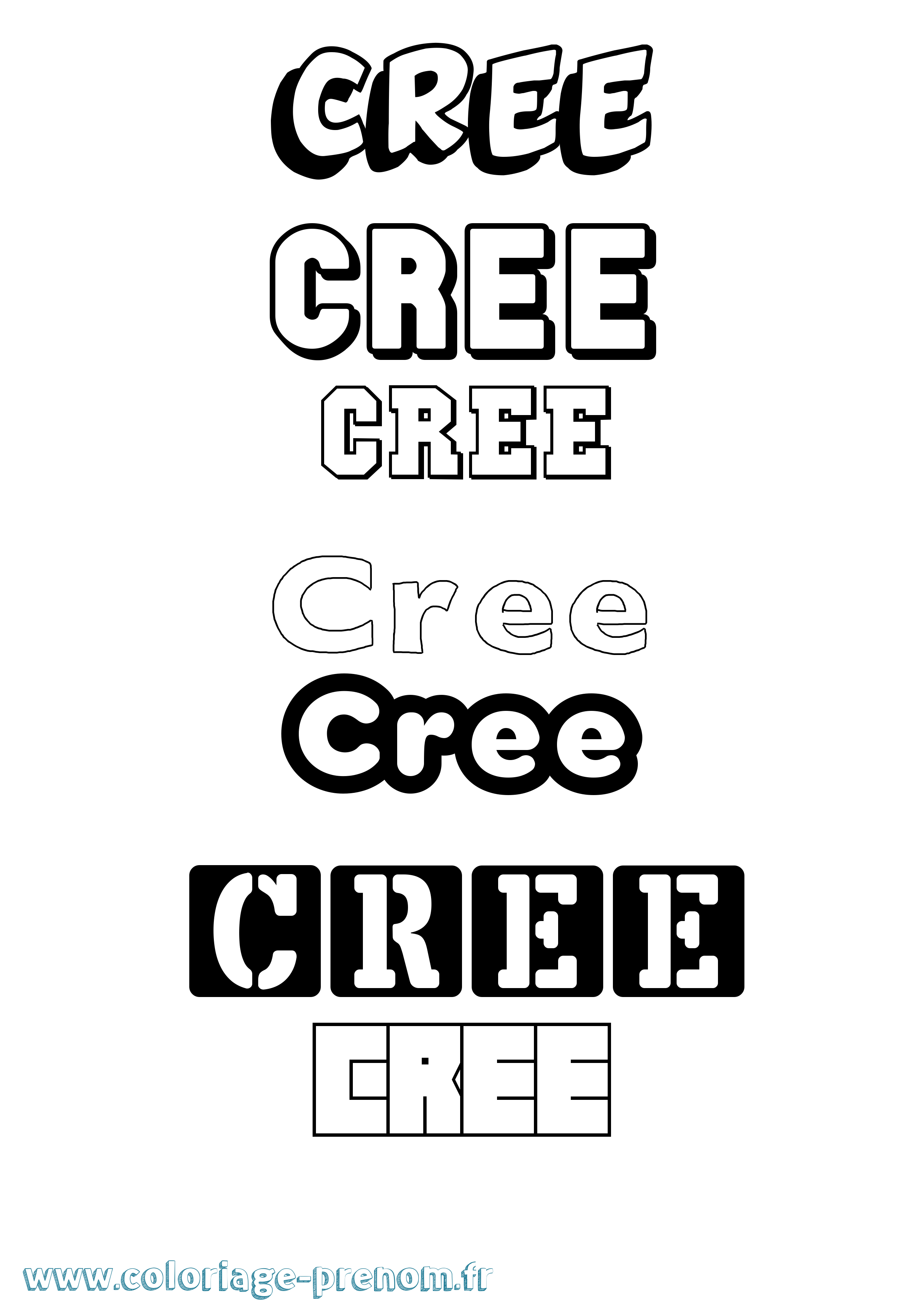 Coloriage prénom Cree Simple