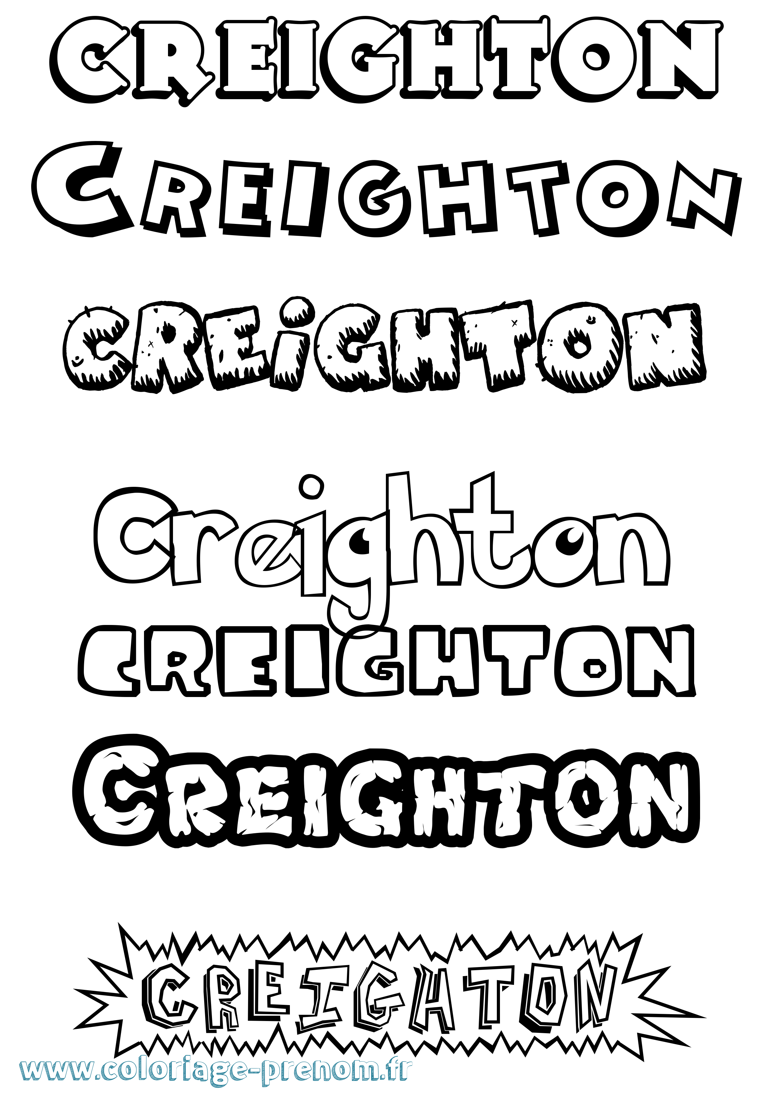 Coloriage prénom Creighton Dessin Animé