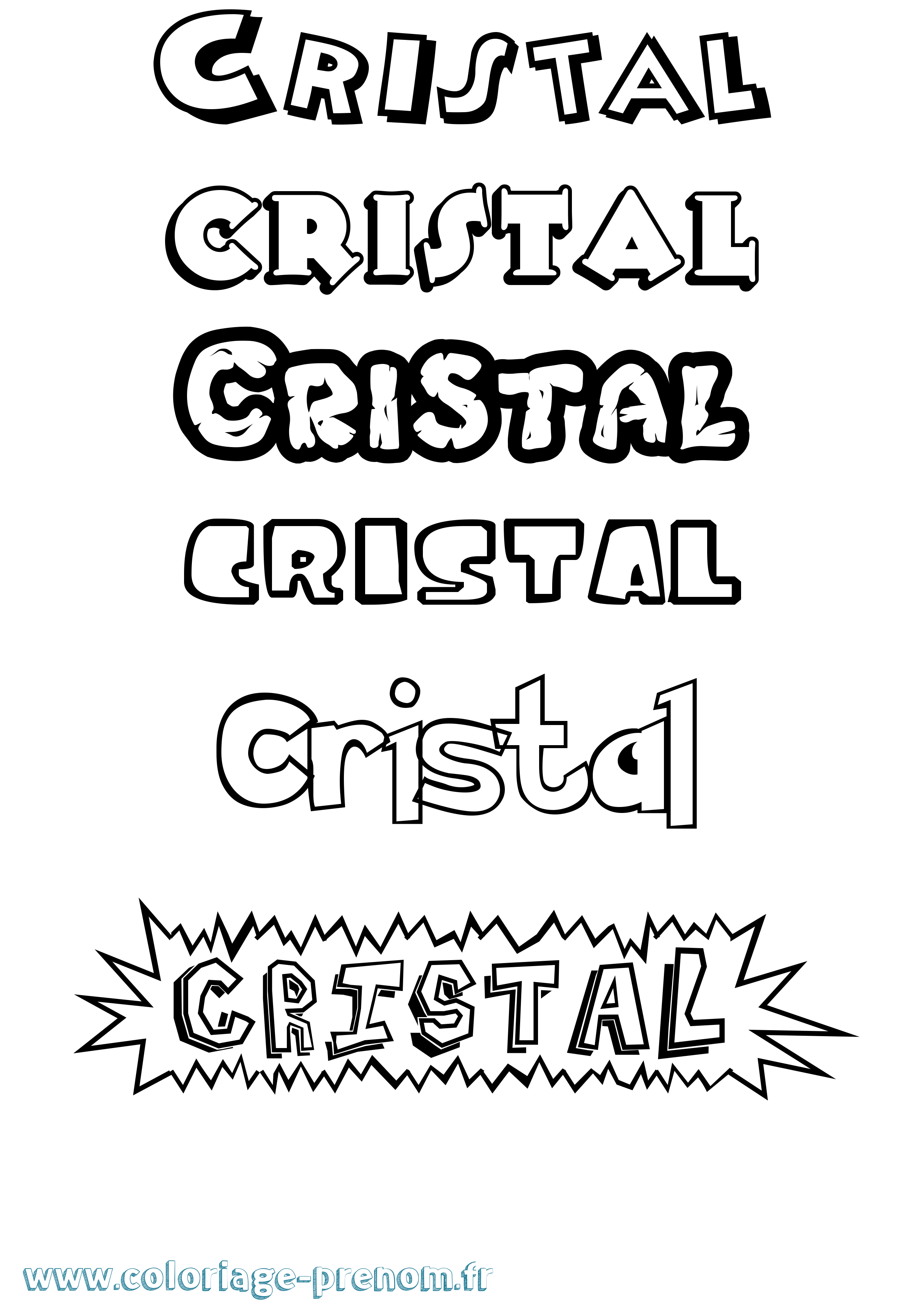 Coloriage prénom Cristal Dessin Animé