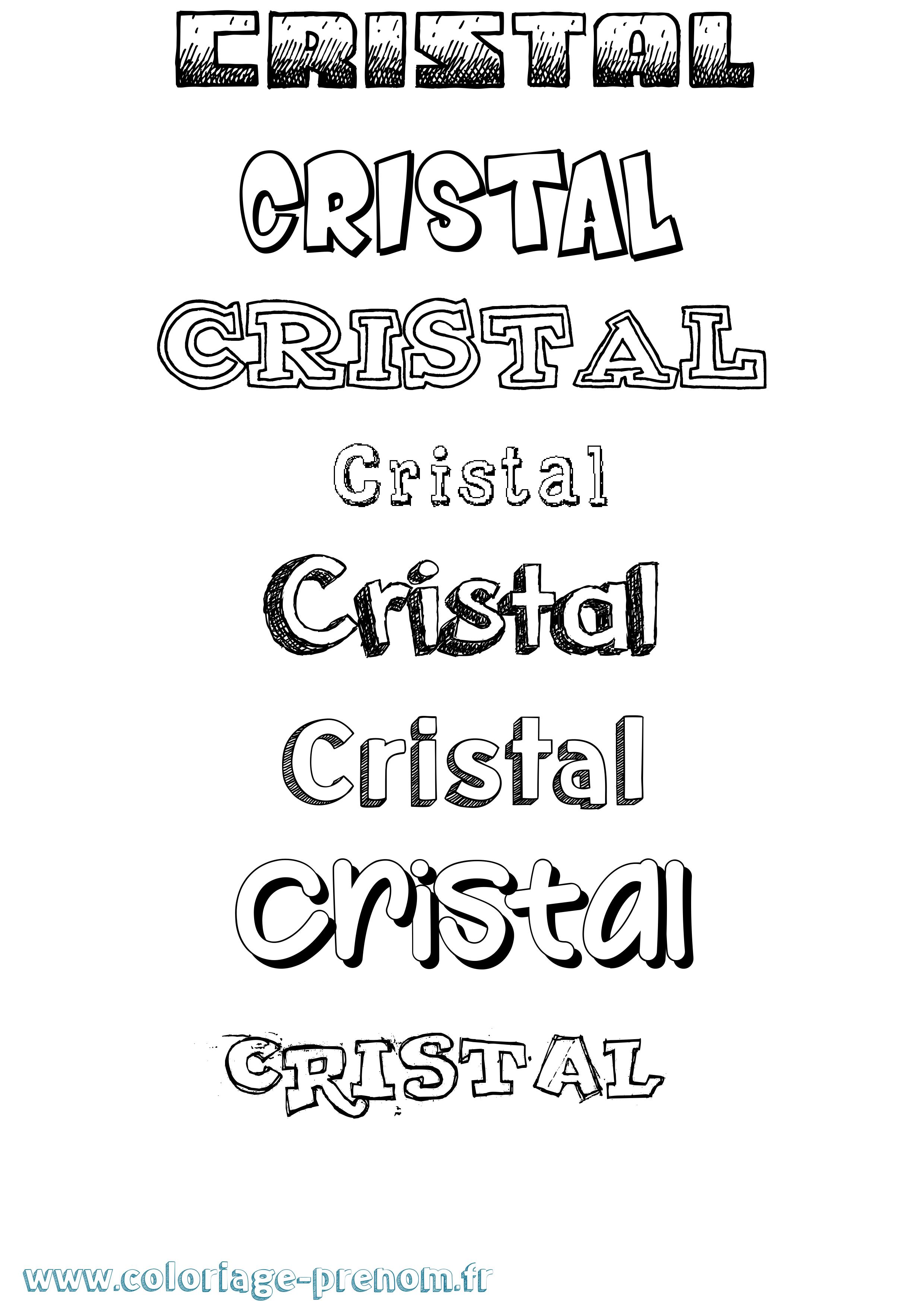 Coloriage prénom Cristal Dessiné