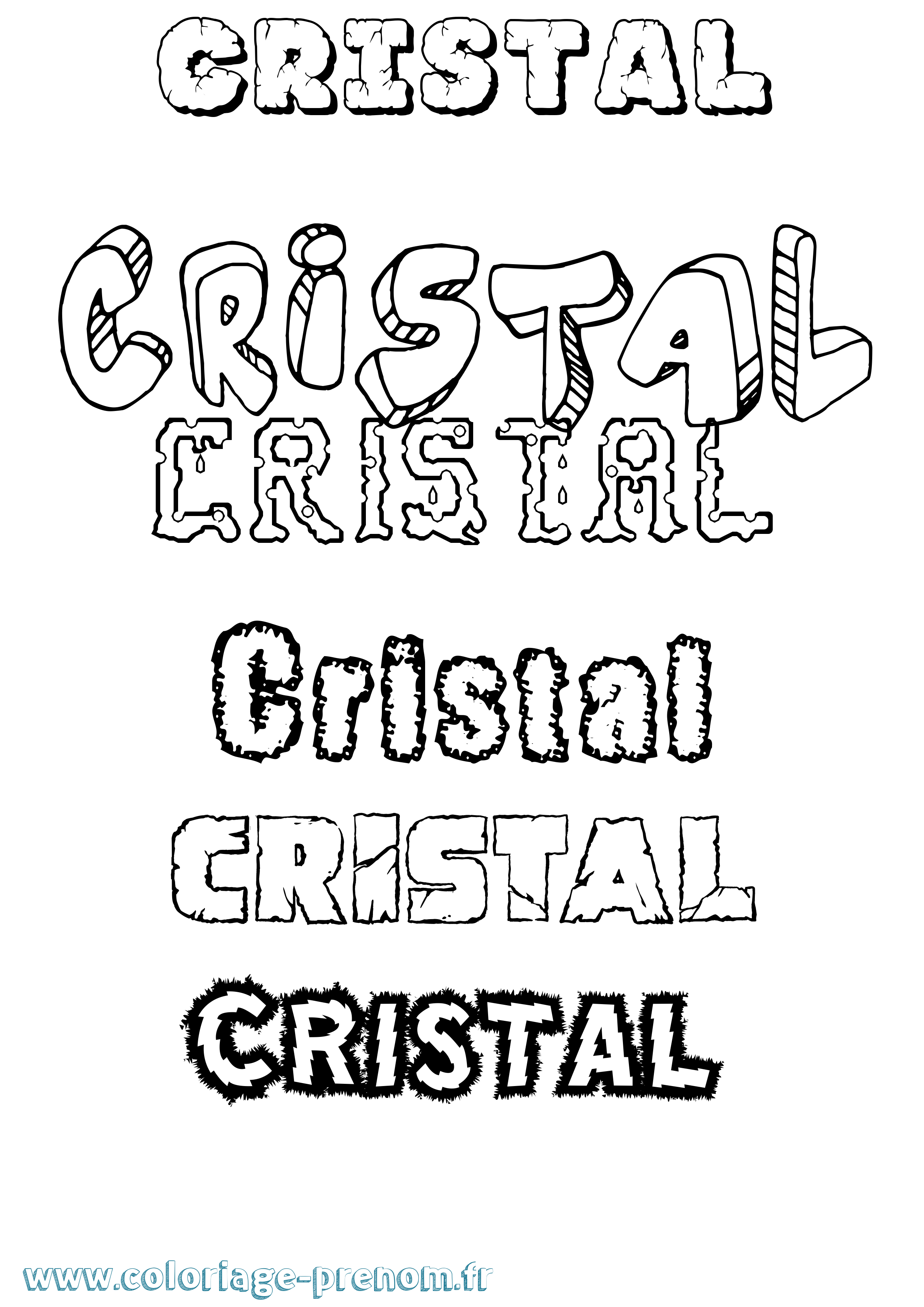 Coloriage prénom Cristal Destructuré