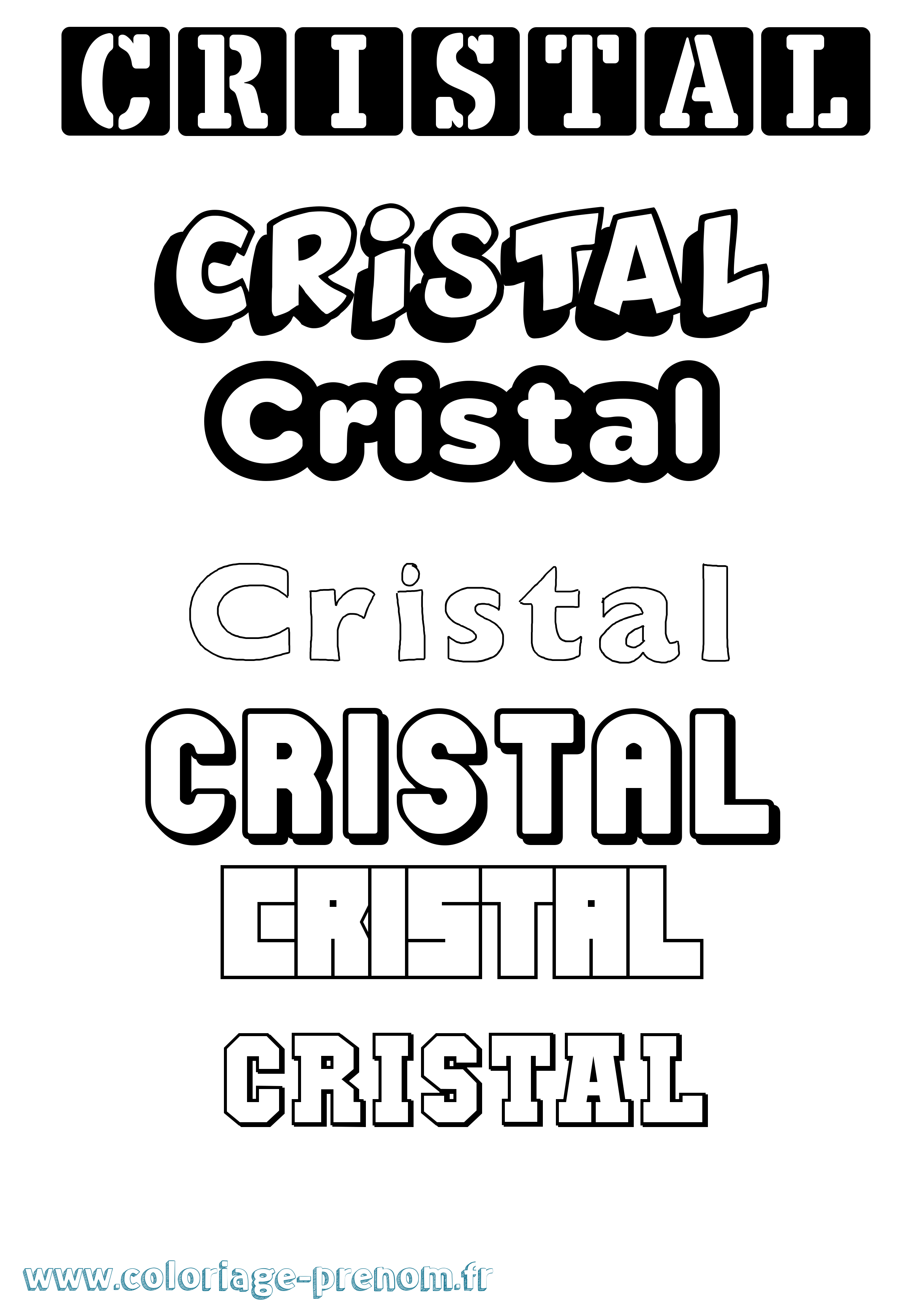 Coloriage prénom Cristal Simple