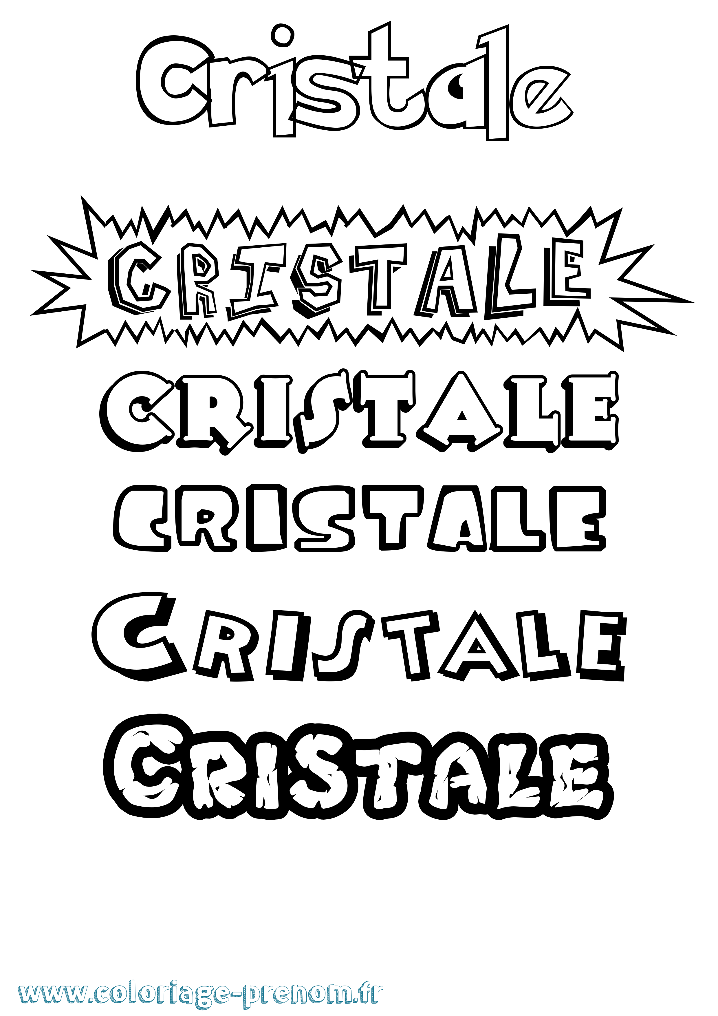 Coloriage Cristale Dessin Animé Coloriage prénom Cristale Dessin Animé