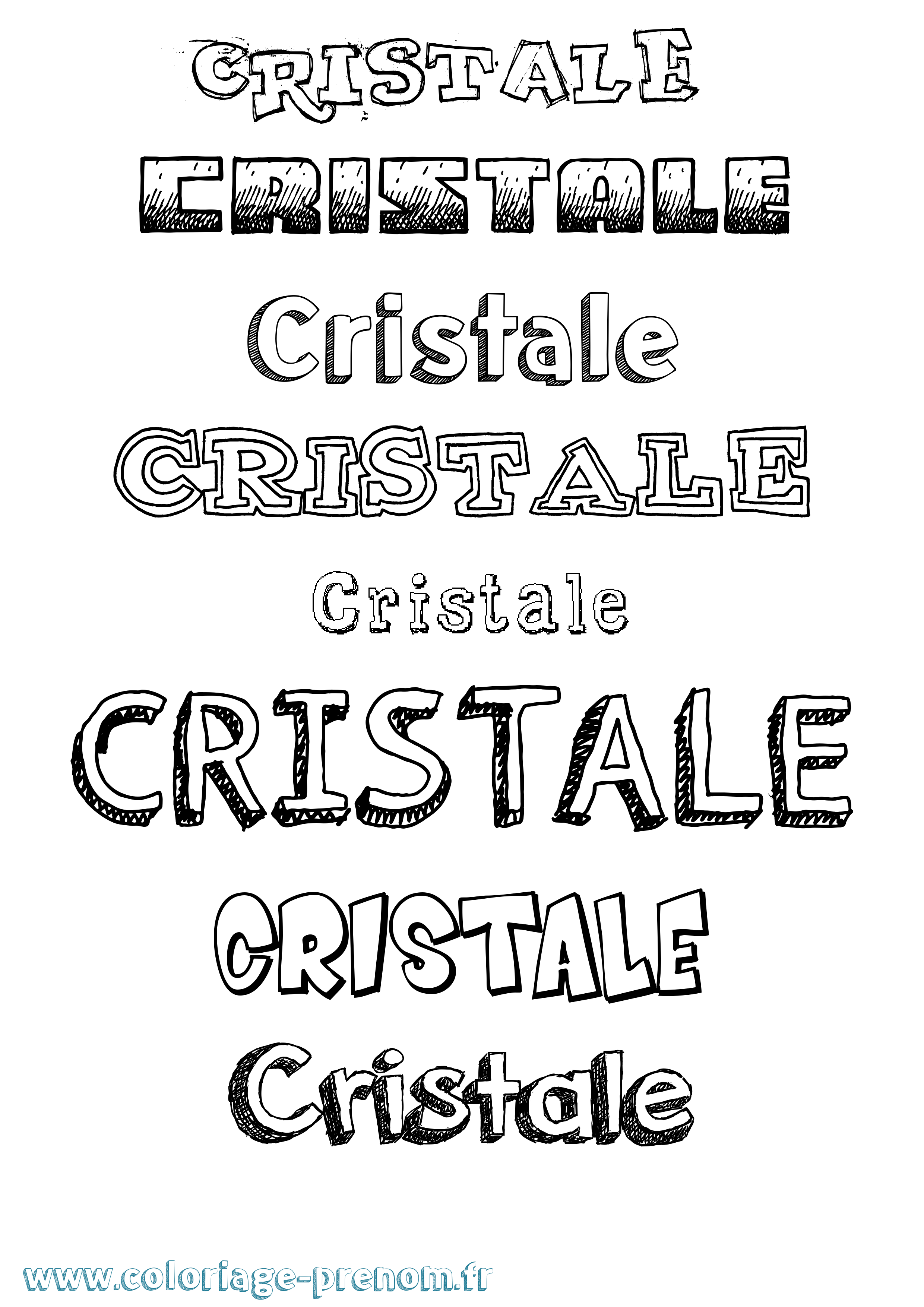 Coloriage Cristale Dessiné Coloriage prénom Cristale Dessiné