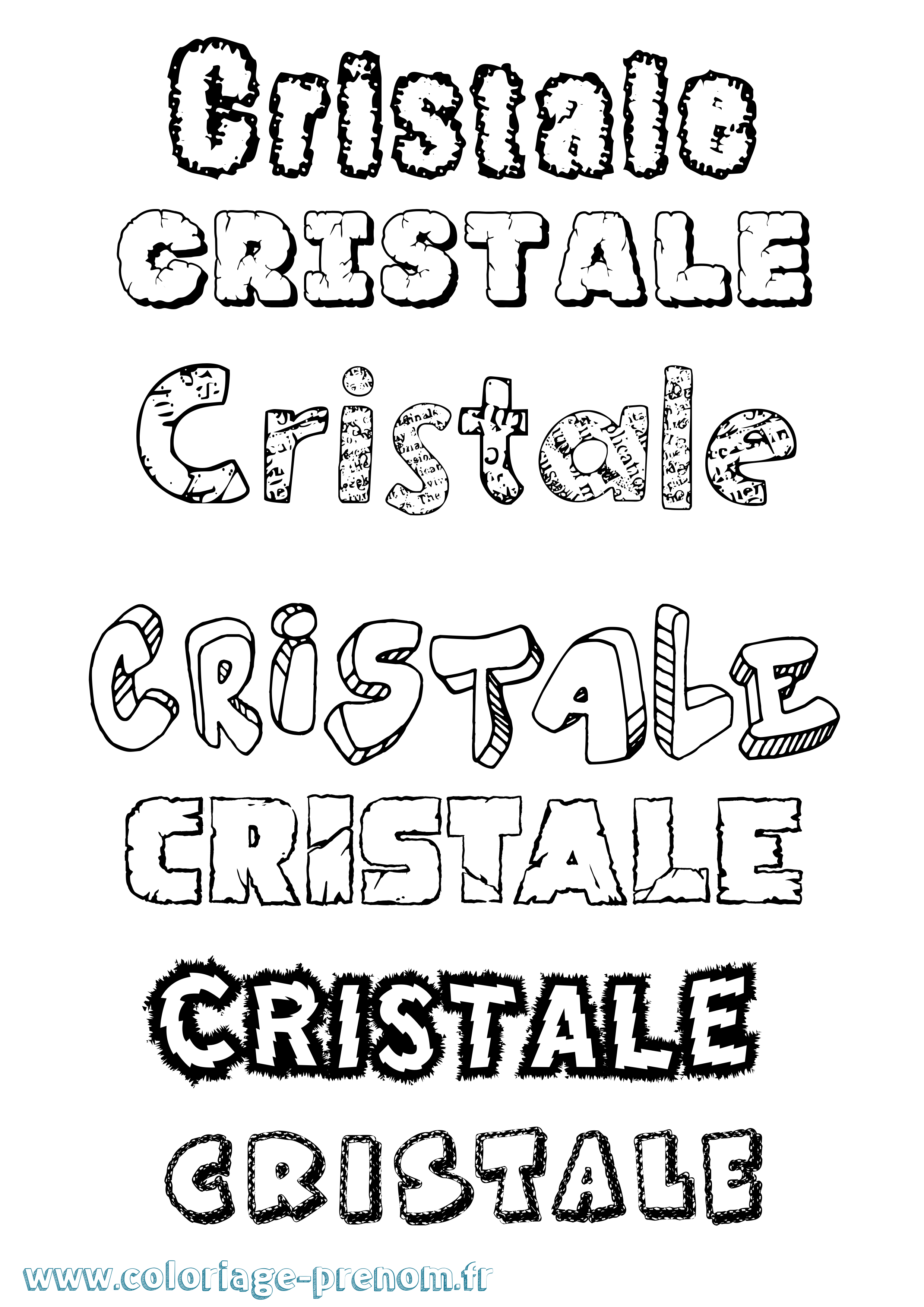 Coloriage Cristale Destructuré Coloriage prénom Cristale Destructuré